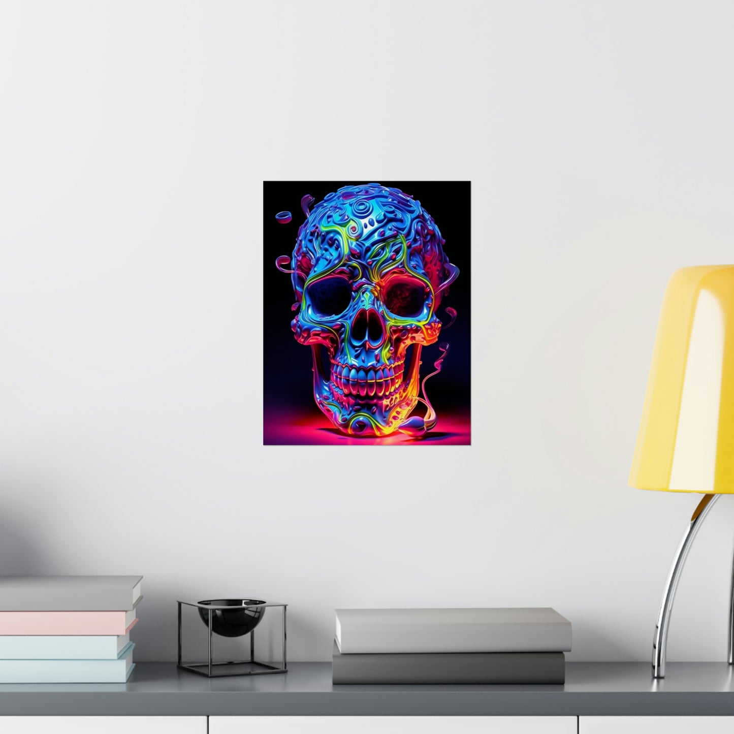 Premium Matte Vertical Posters Macro Skull Color 3