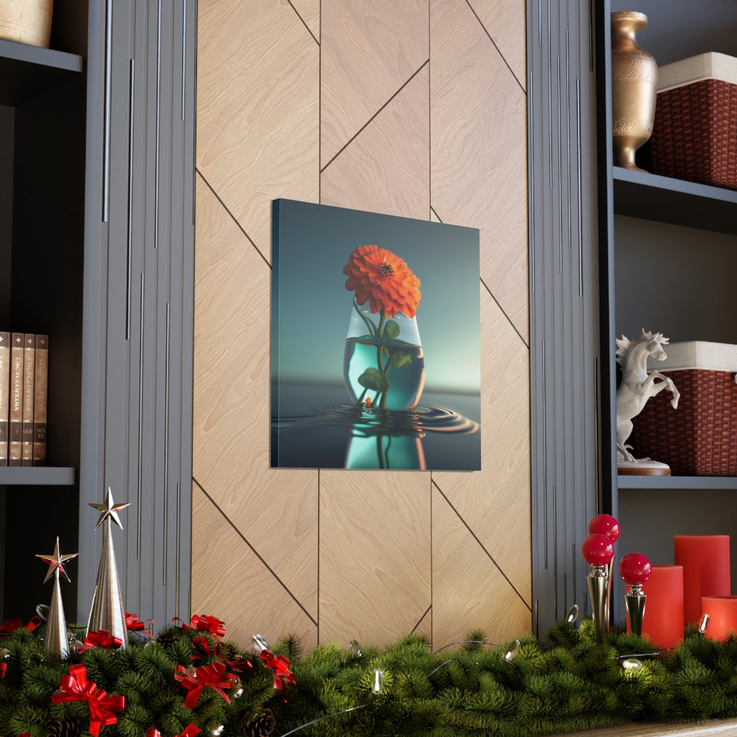 Canvas Gallery Wraps Orange Zinnia 1