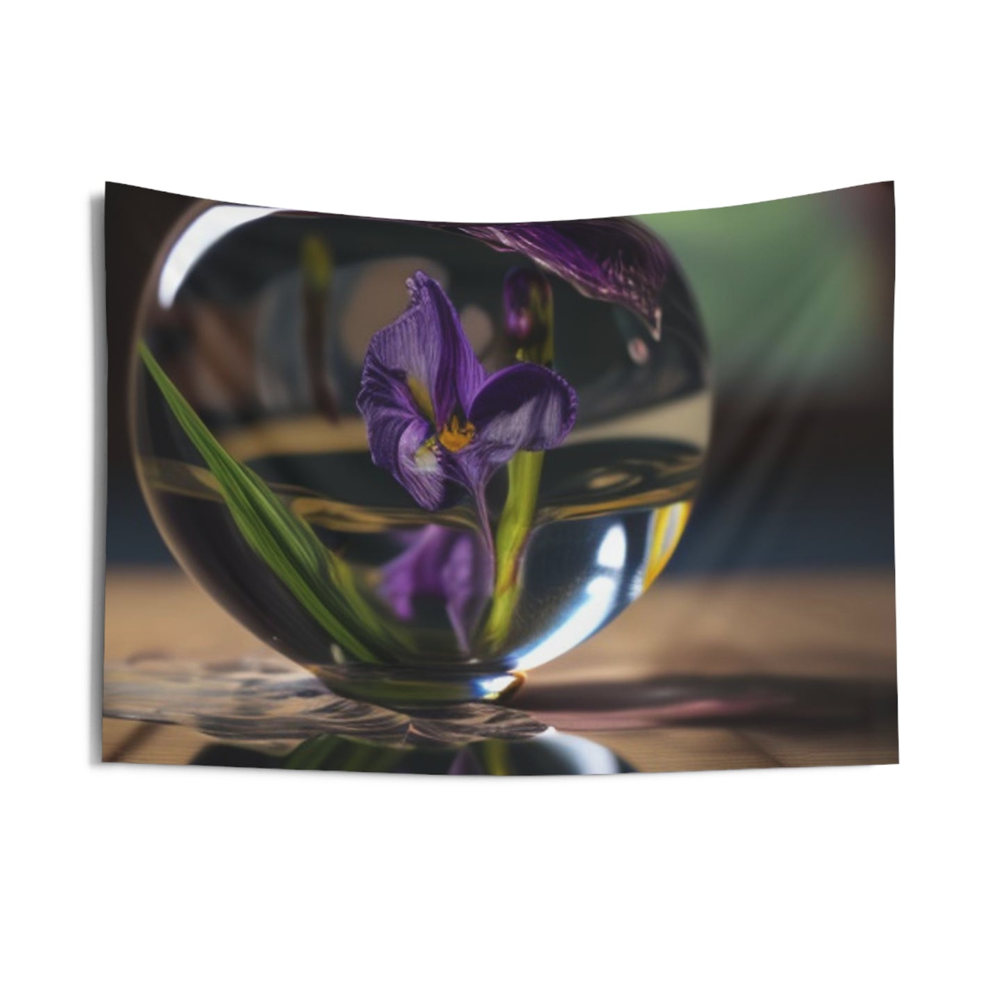 Indoor Wall Tapestries Purple Iris in a vase 1