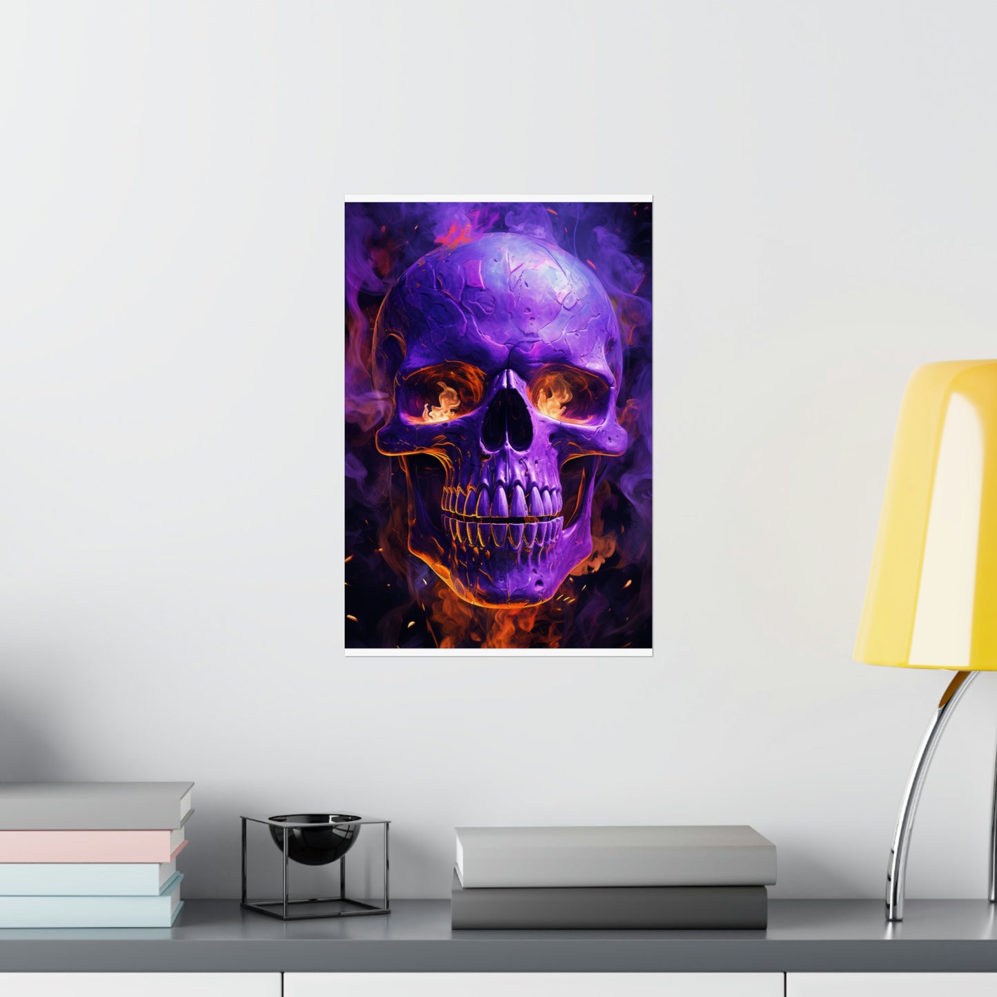 Premium Matte Vertical Posters Skull Flames 1