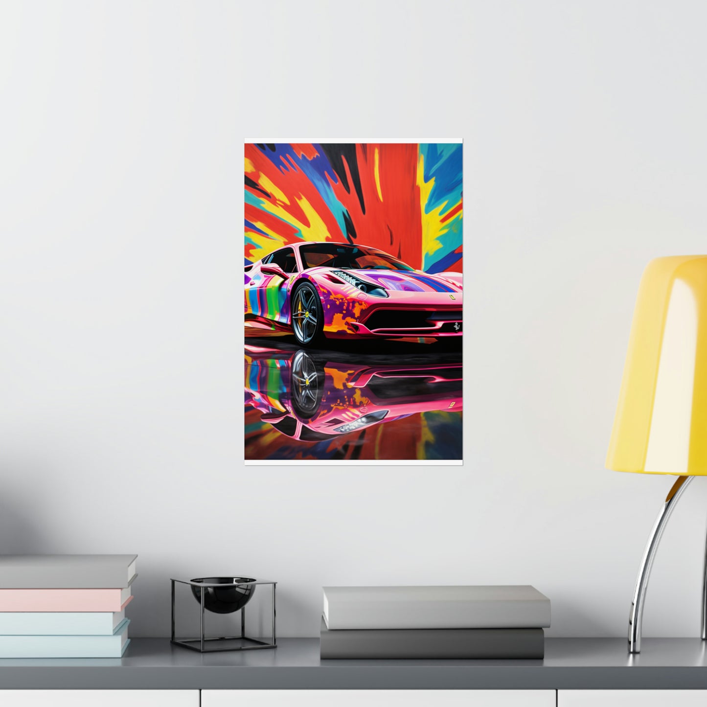 Premium Matte Vertical Posters Hyper Colorfull Ferrari 3