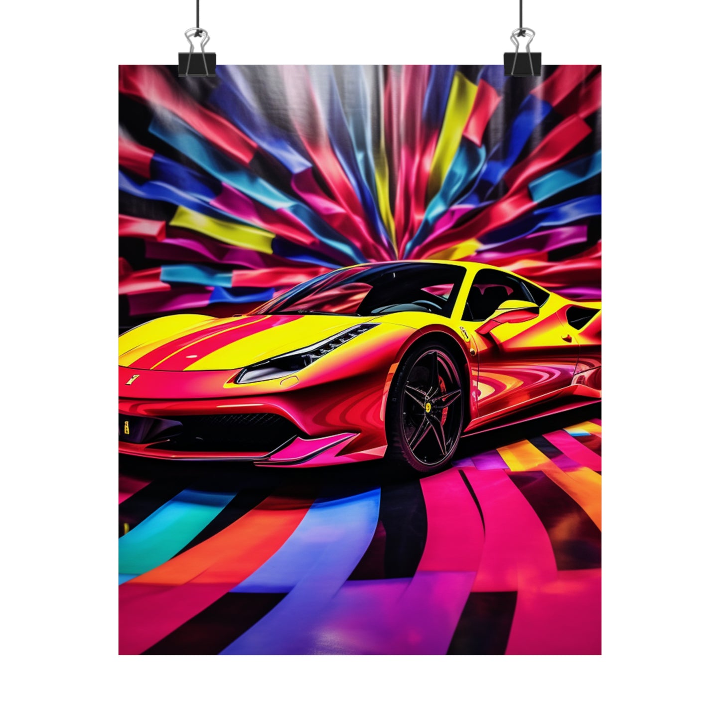 Premium Matte Vertical Posters Macro Flag Ferrari 3