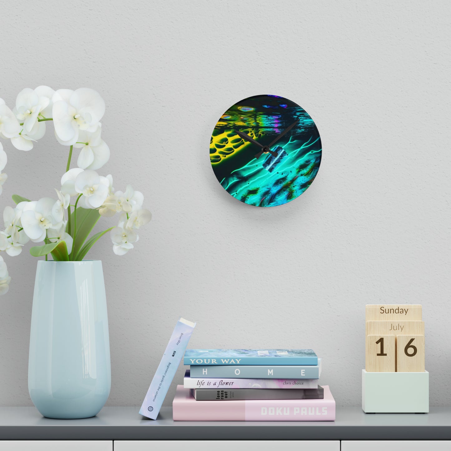 Acrylic Wall Clock Florescent Glow 2