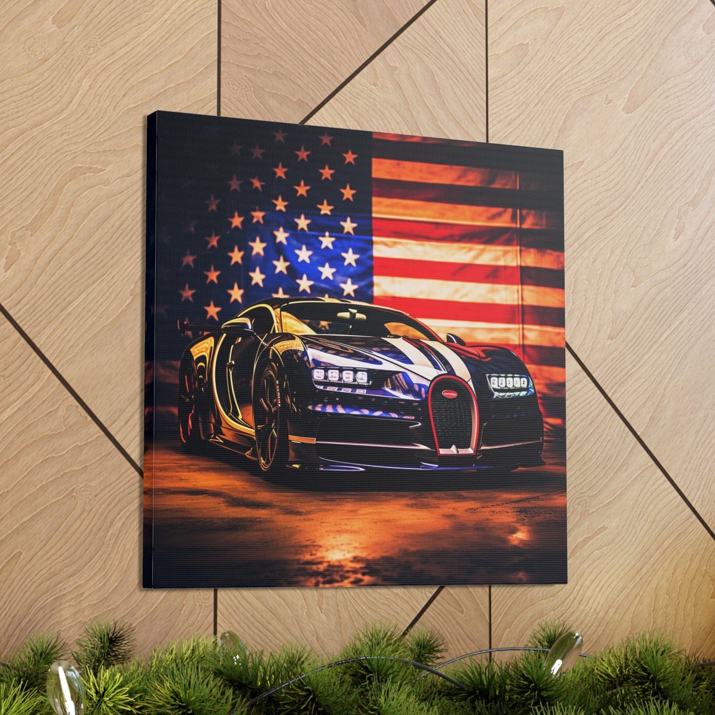 Canvas Gallery Wraps Macro Bugatti American Flag 4