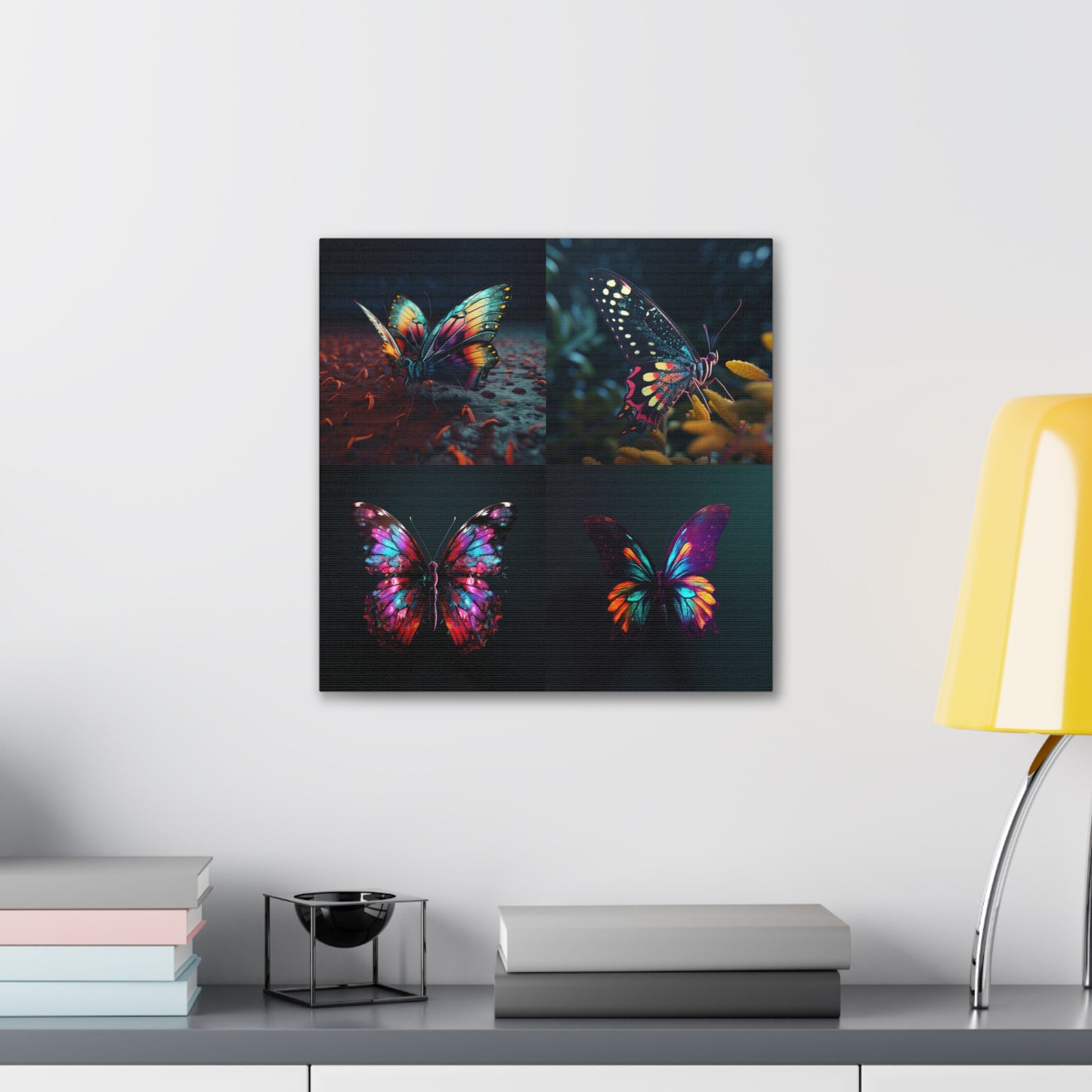 Canvas Gallery Wraps Hyper Colorful Butterfly Macro 5