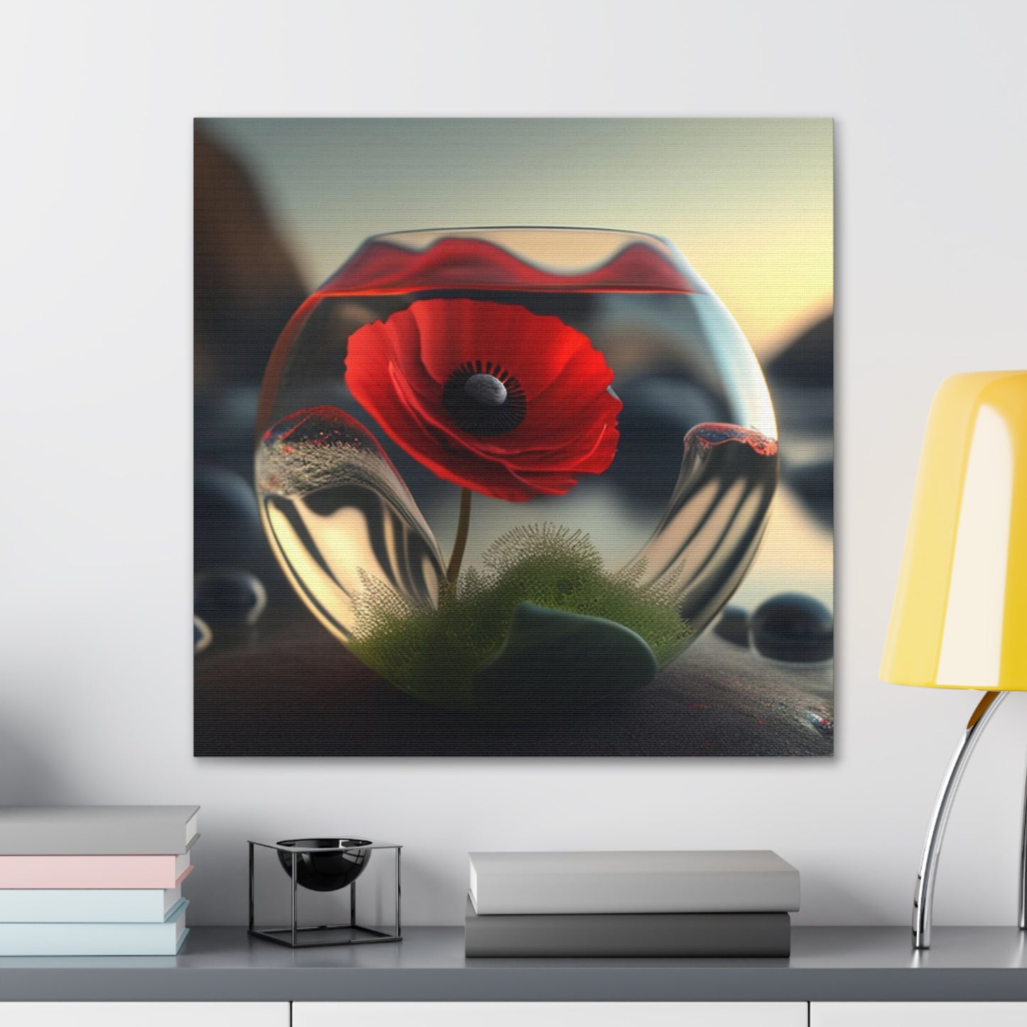 Canvas Gallery Wraps Red Anemone in a Vase 3