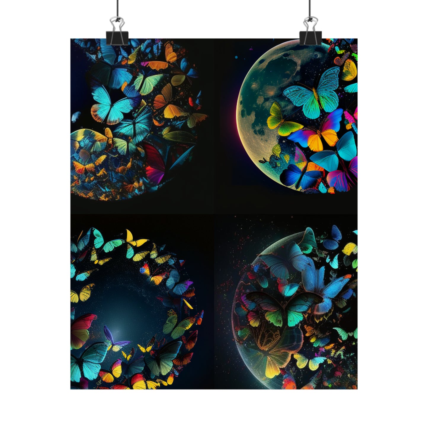 Premium Matte Vertical Posters Moon Butterfly 5