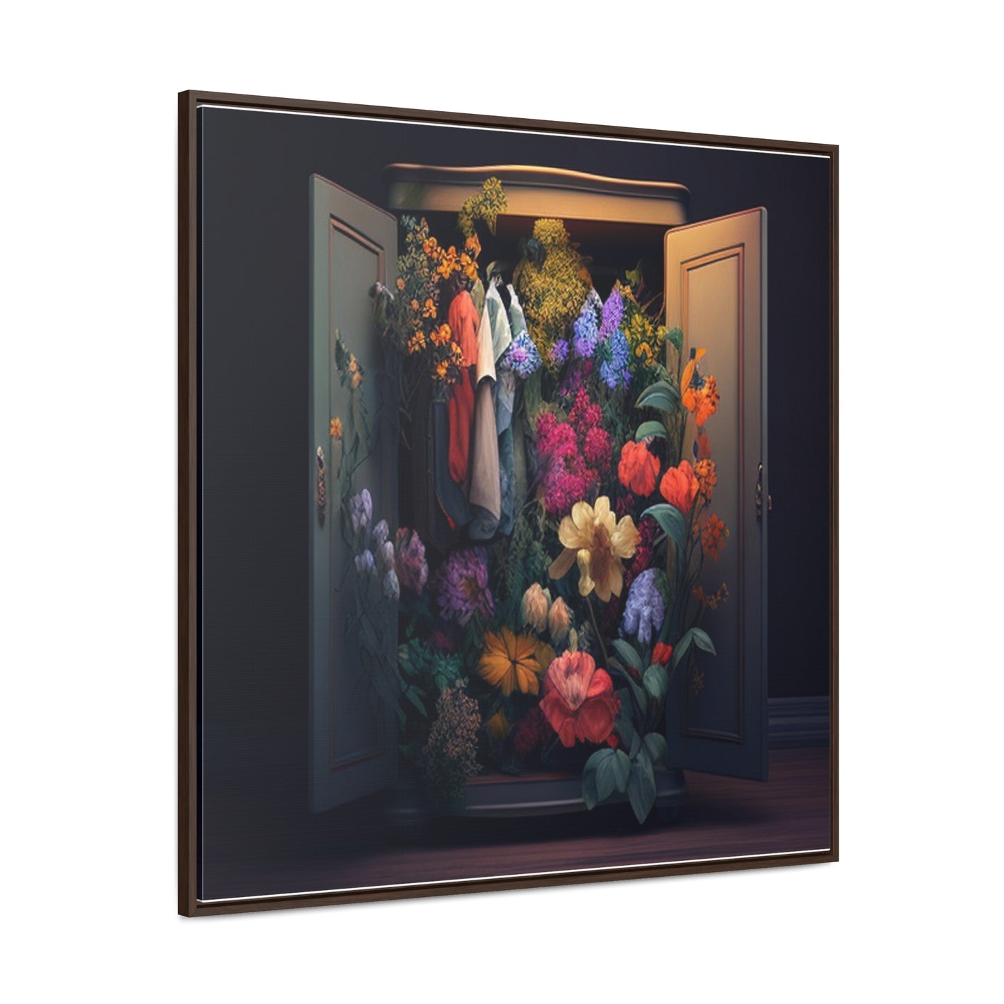 Gallery Canvas Wraps, Square Frame A Wardrobe Surrounded by Flowers 4