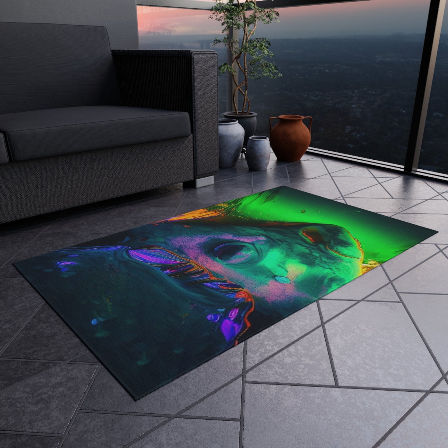 Outdoor Rug  Florescent Glow 1