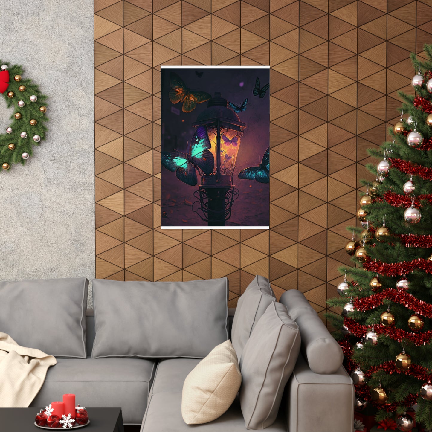 Premium Matte Vertical Posters Street Light Butterfly 4