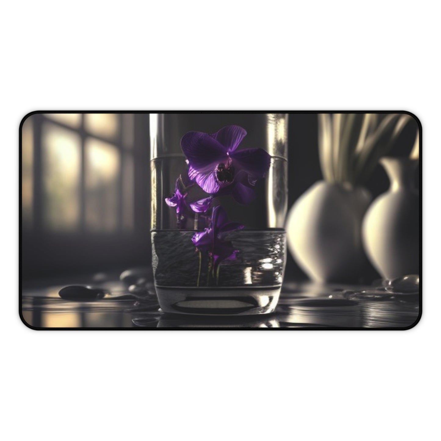 Desk Mat Purple Orchid Glass vase 4