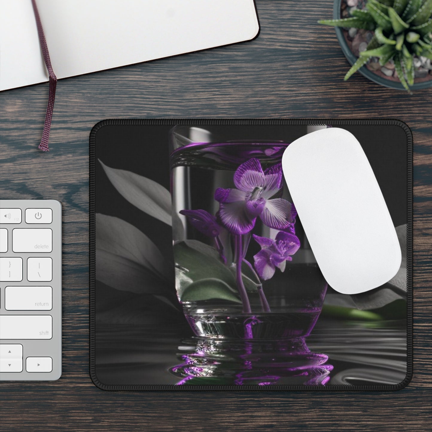 Gaming Mouse Pad  Purple Orchid Glass vase 1