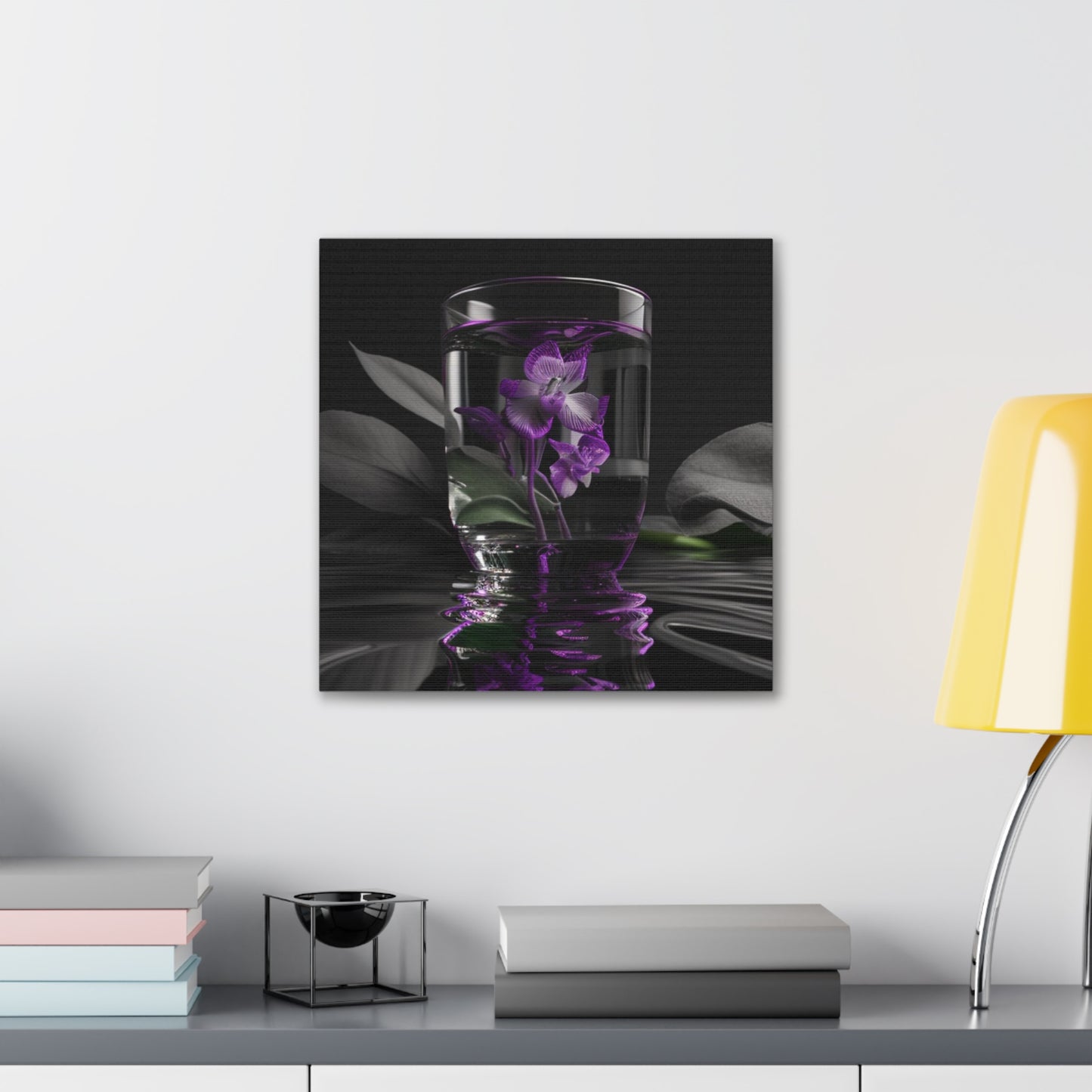 Canvas Gallery Wraps Purple Orchid Glass vase 1