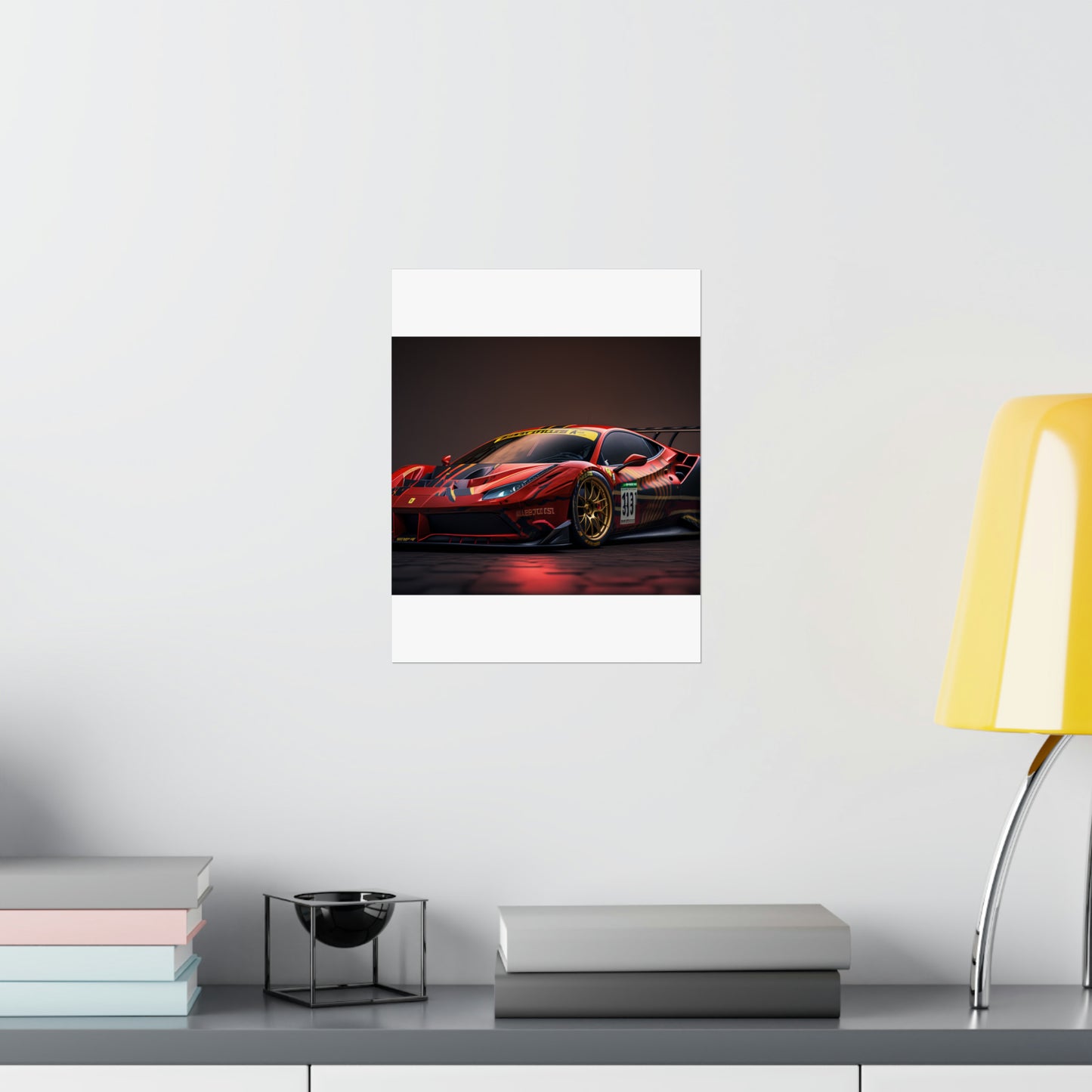 Premium Matte Vertical Posters Ferrari Red 1