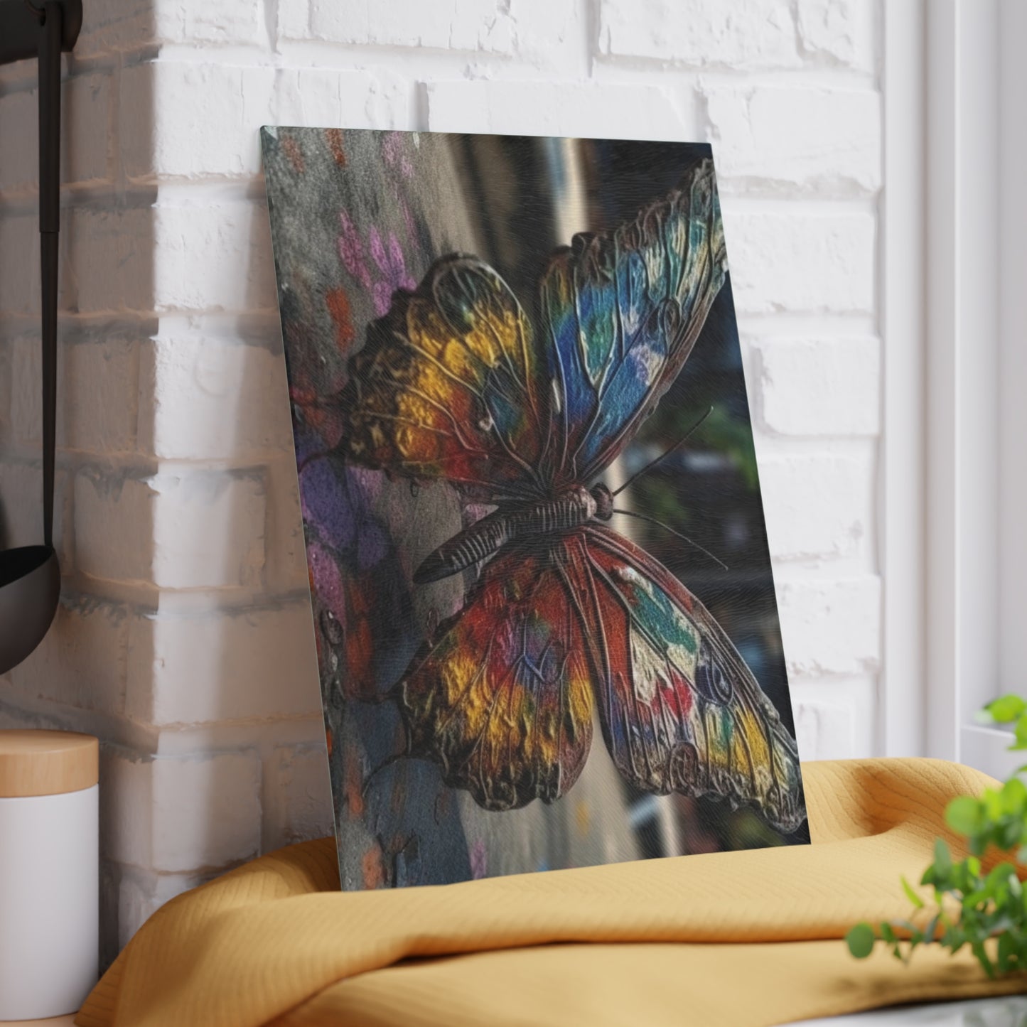 Glass Cutting Board Liquid Street Butterfly 3