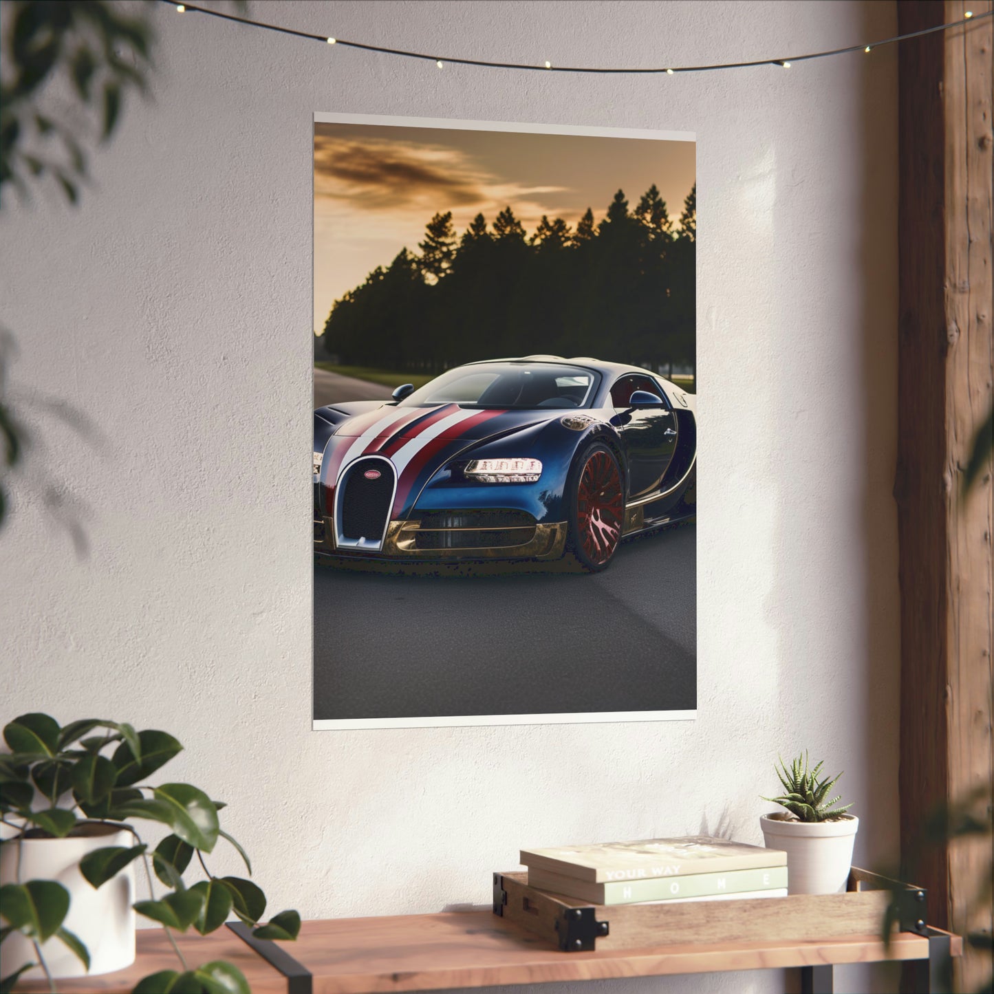 Premium Matte Vertical Posters Bugatti Flag American 1