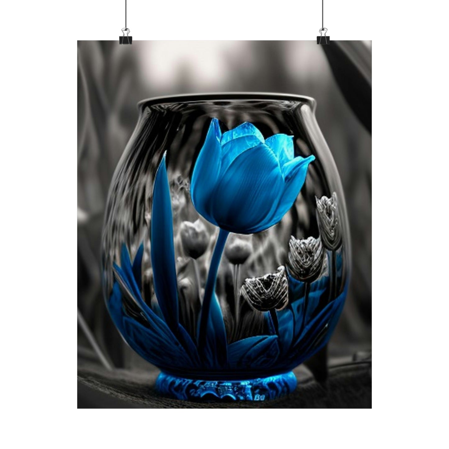 Premium Matte Vertical Posters Tulip Blue 4