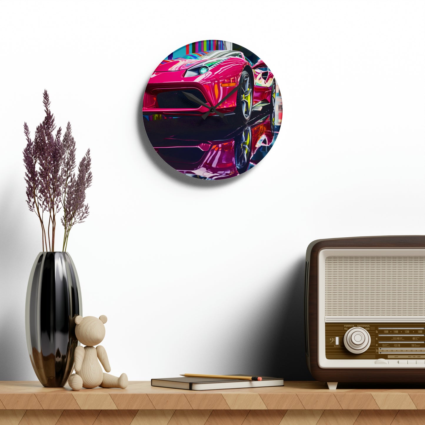 Acrylic Wall Clock Ferrari Flair Macro 2