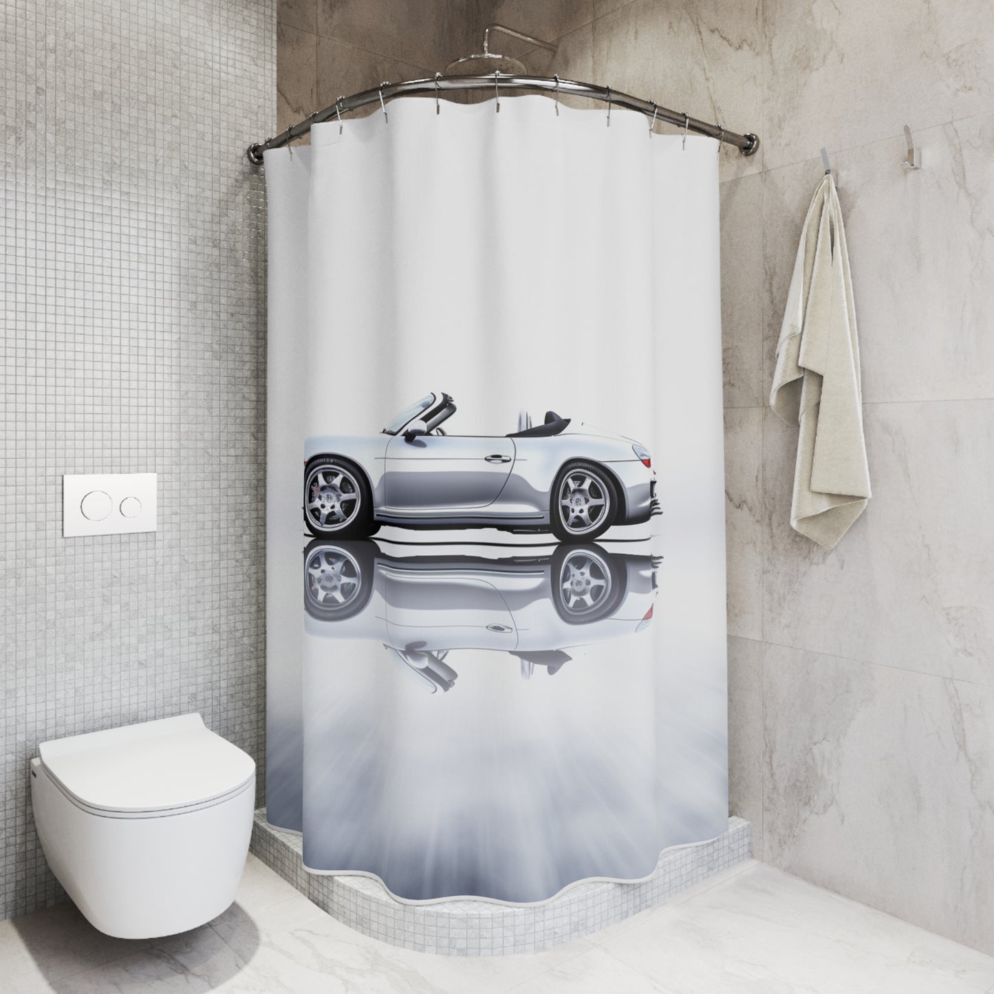 Polyester Shower Curtain 911 Speedster on water 3