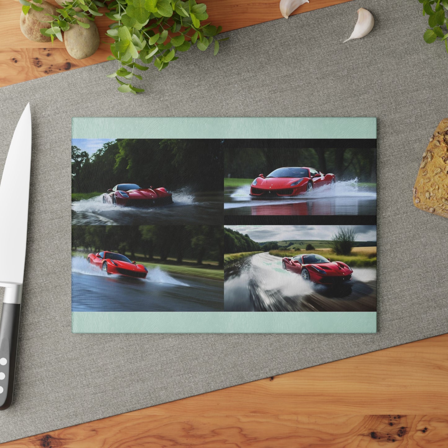 Glass Cutting Board Water Ferrari Splash 5