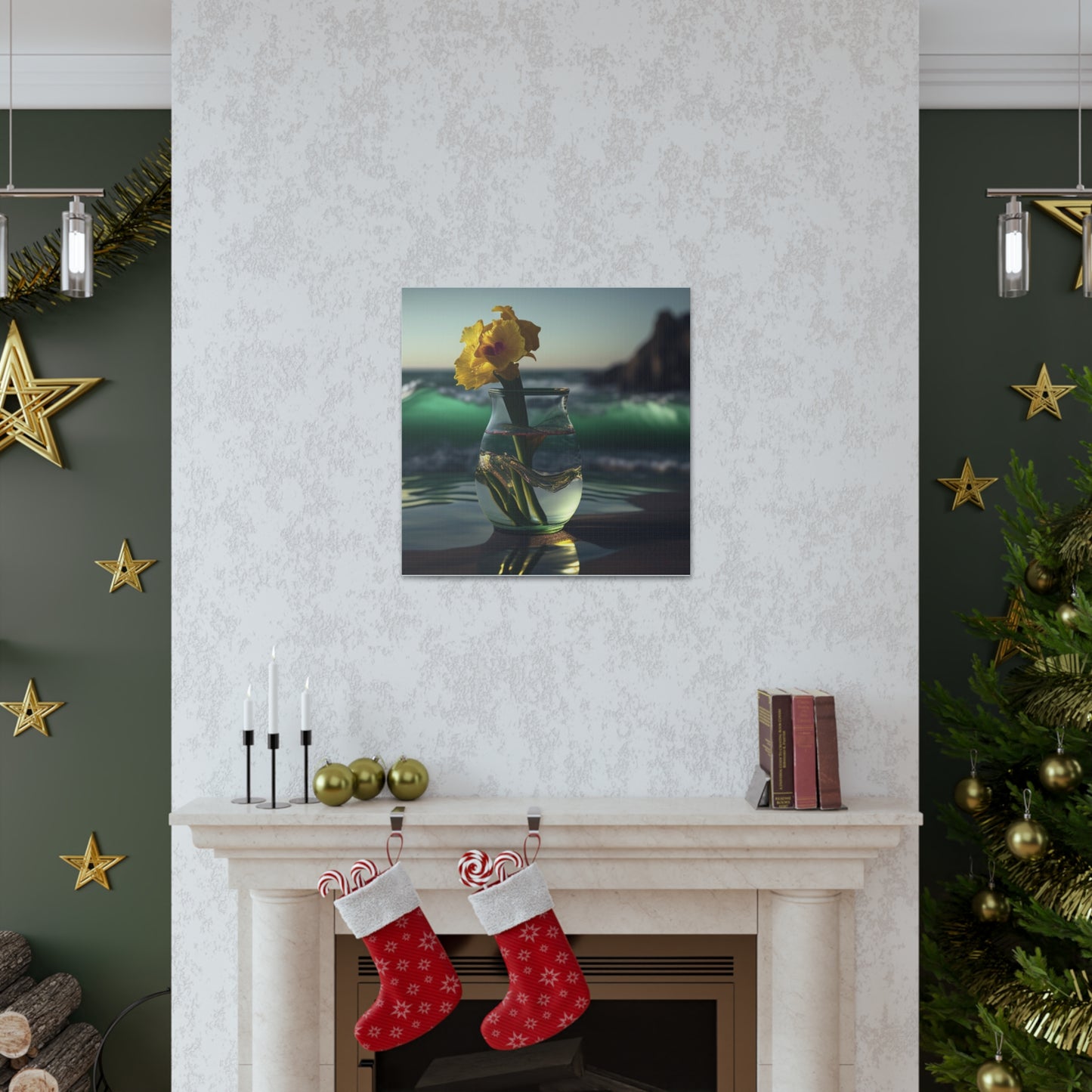 Canvas Gallery Wraps Yellow Gladiolus glass 1