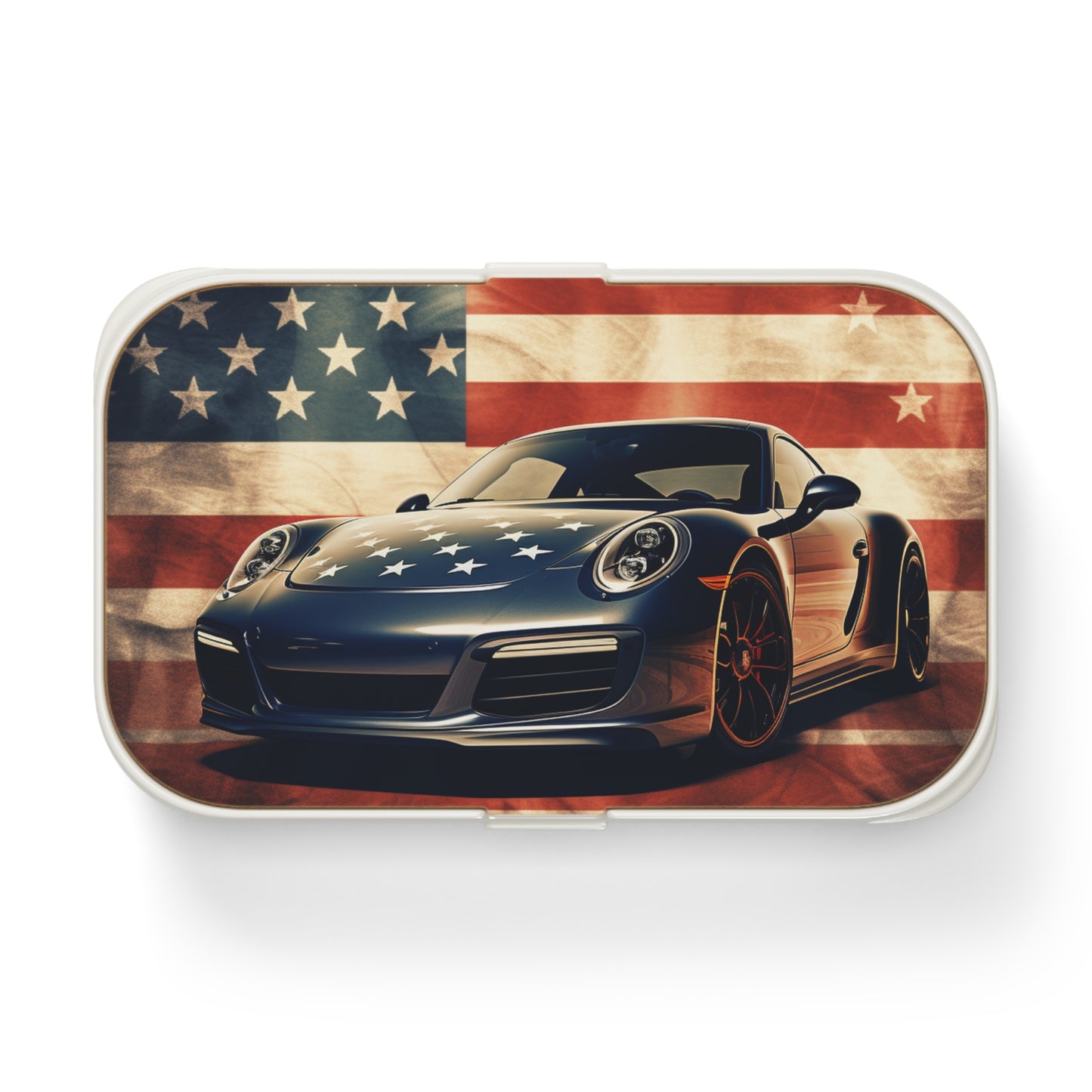 Bento Lunch Box Abstract American Flag Background Porsche 3
