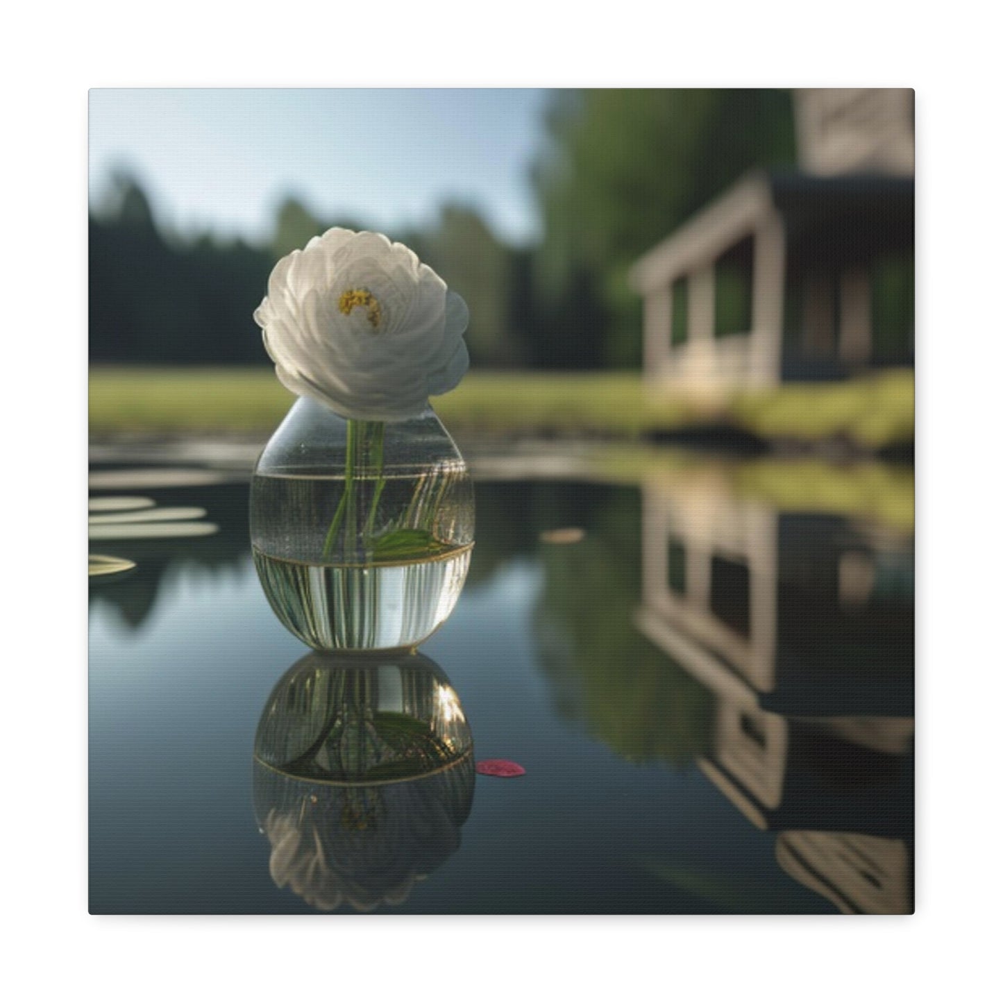Canvas Gallery Wraps White Peony glass vase 1