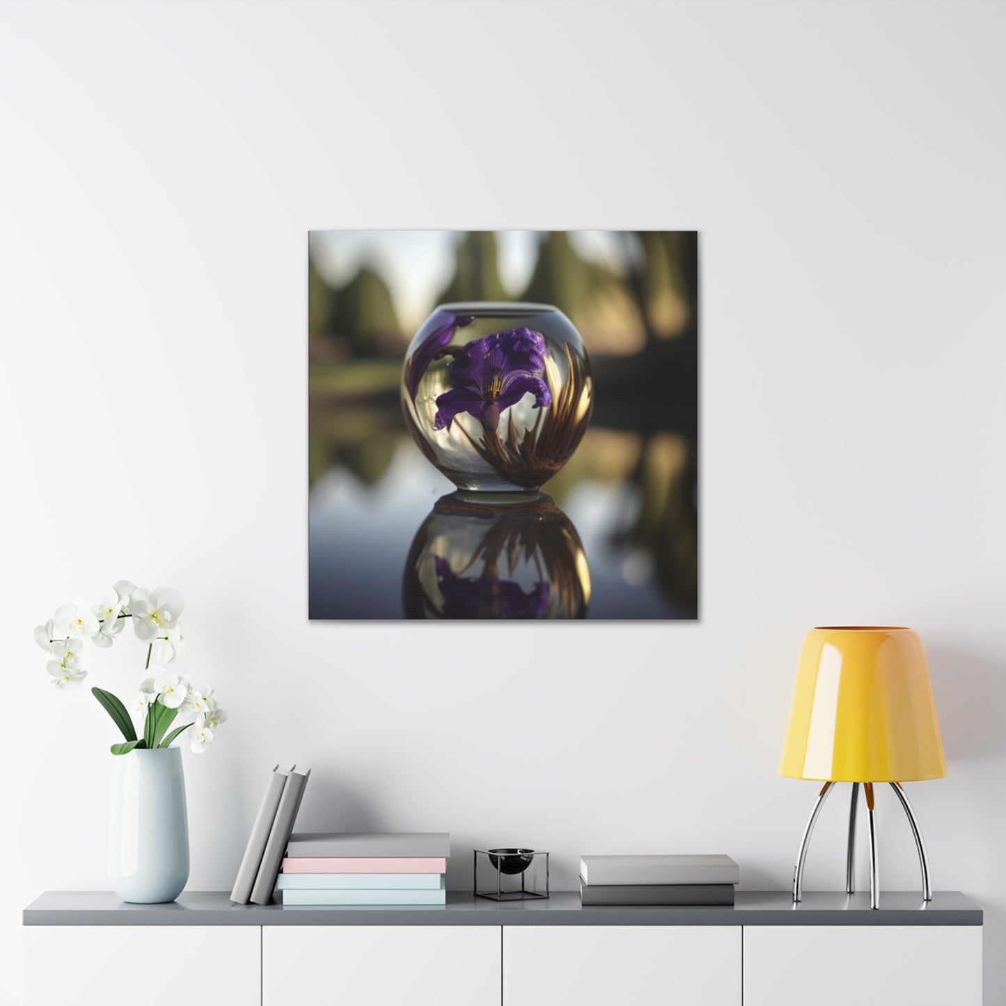 Canvas Gallery Wraps Purple Iris in a vase 2