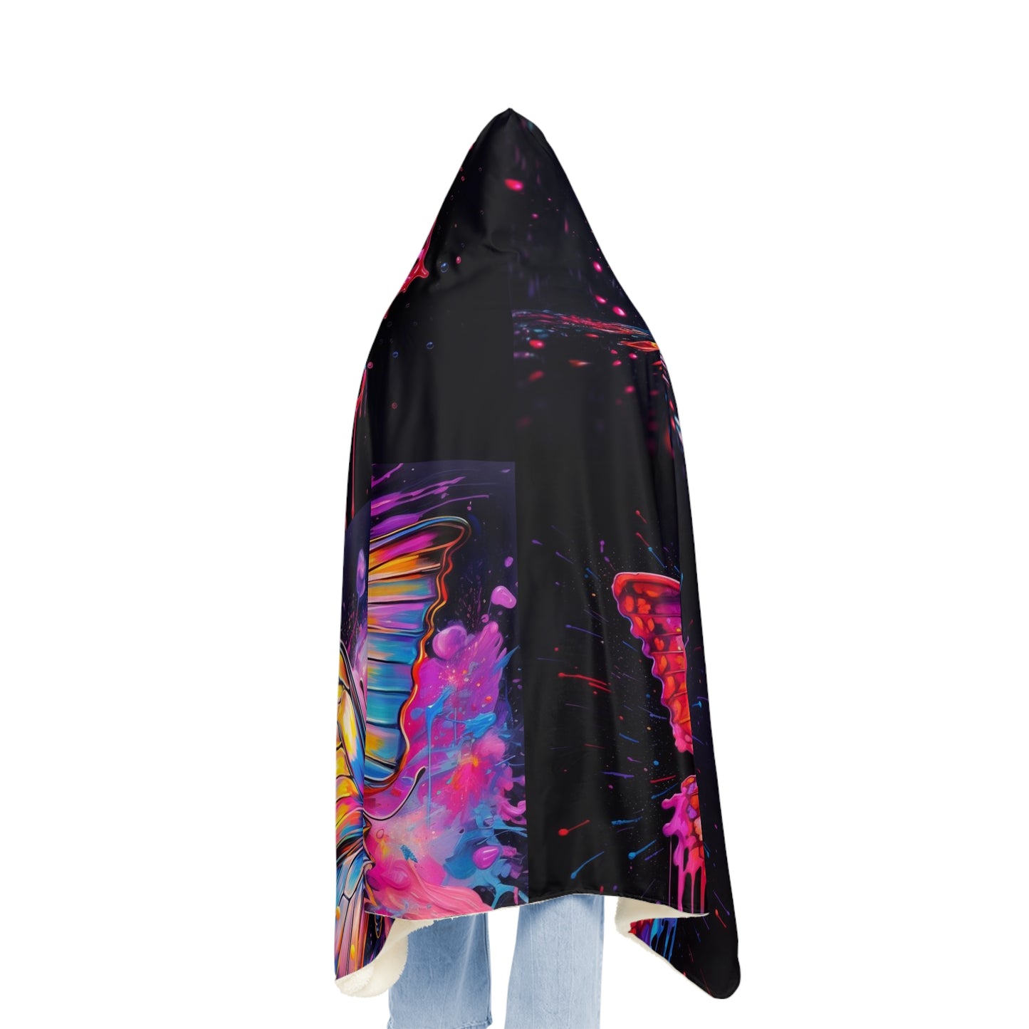 Snuggle Hooded Blanket Pink Butterfly Flair 5