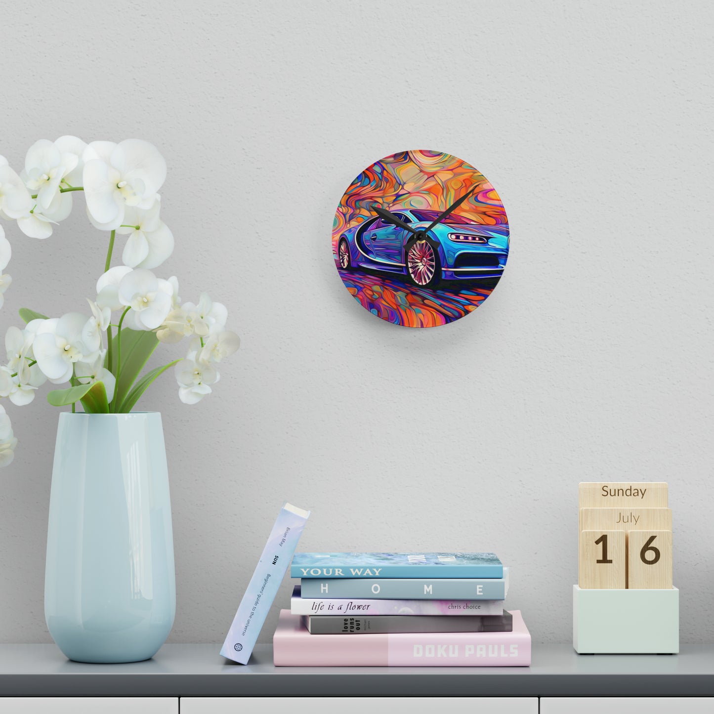 Acrylic Wall Clock Bugatti Abstract Concept 3