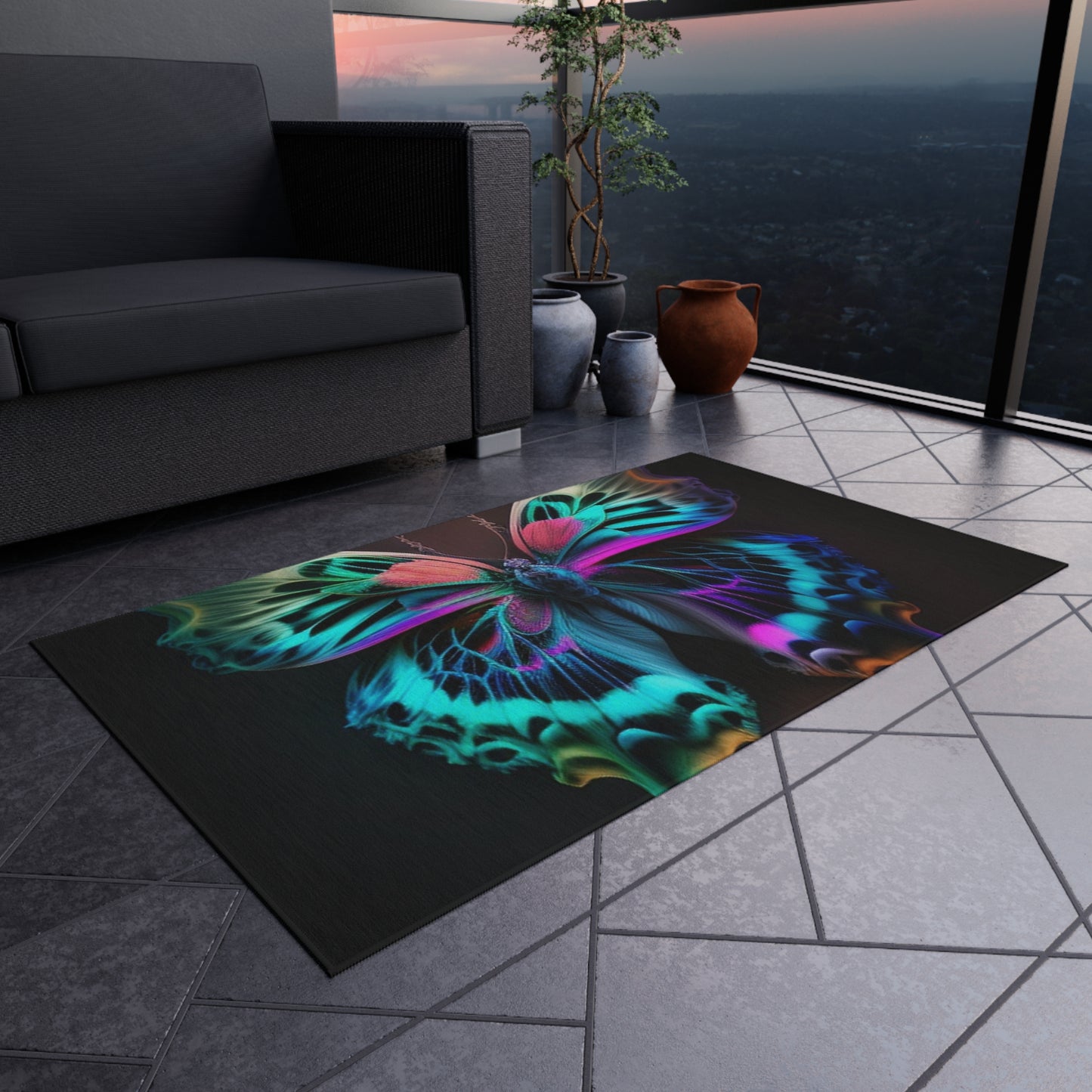 Outdoor Rug  Neon Butterfly Fusion 1