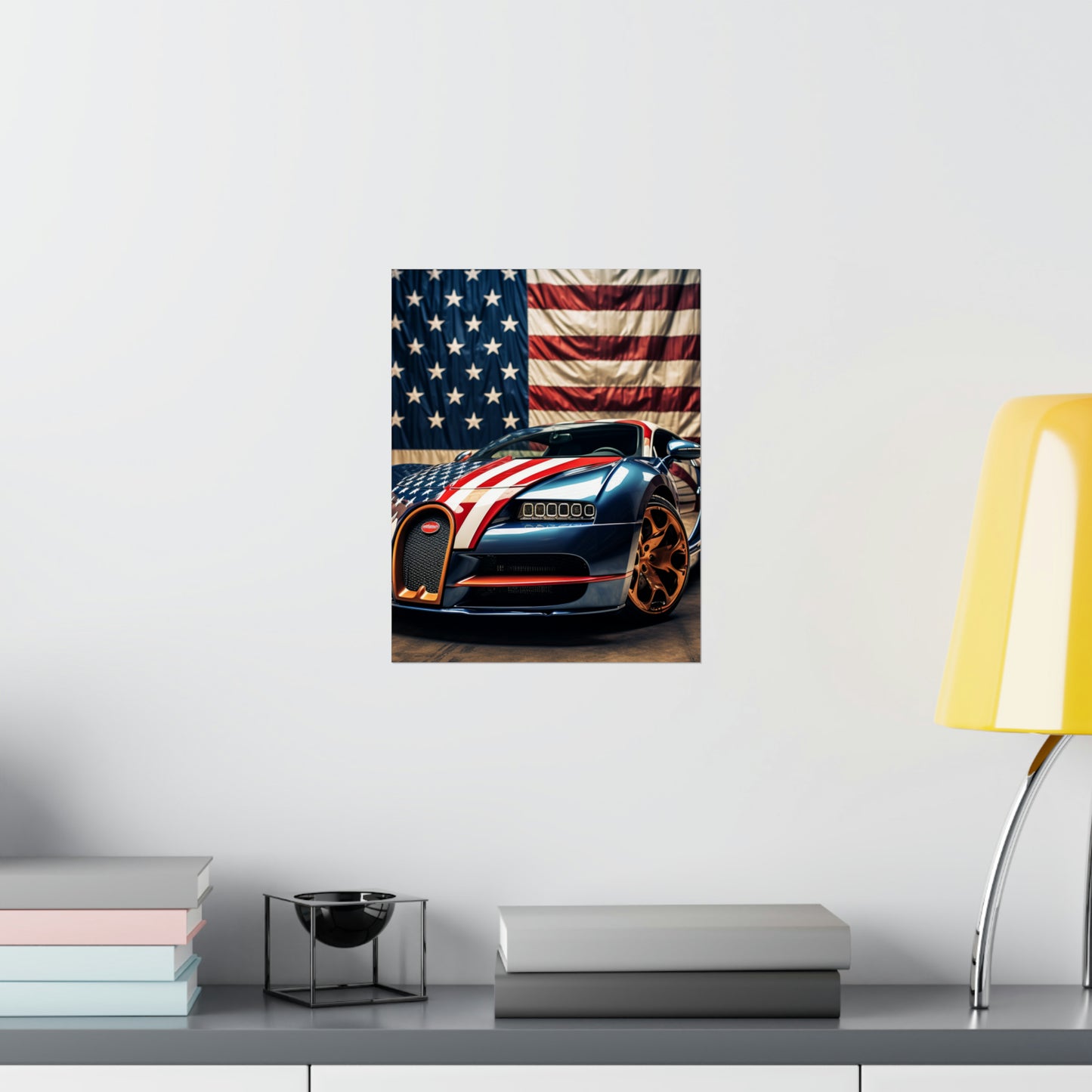 Premium Matte Vertical Posters Bugatti Flag American 4