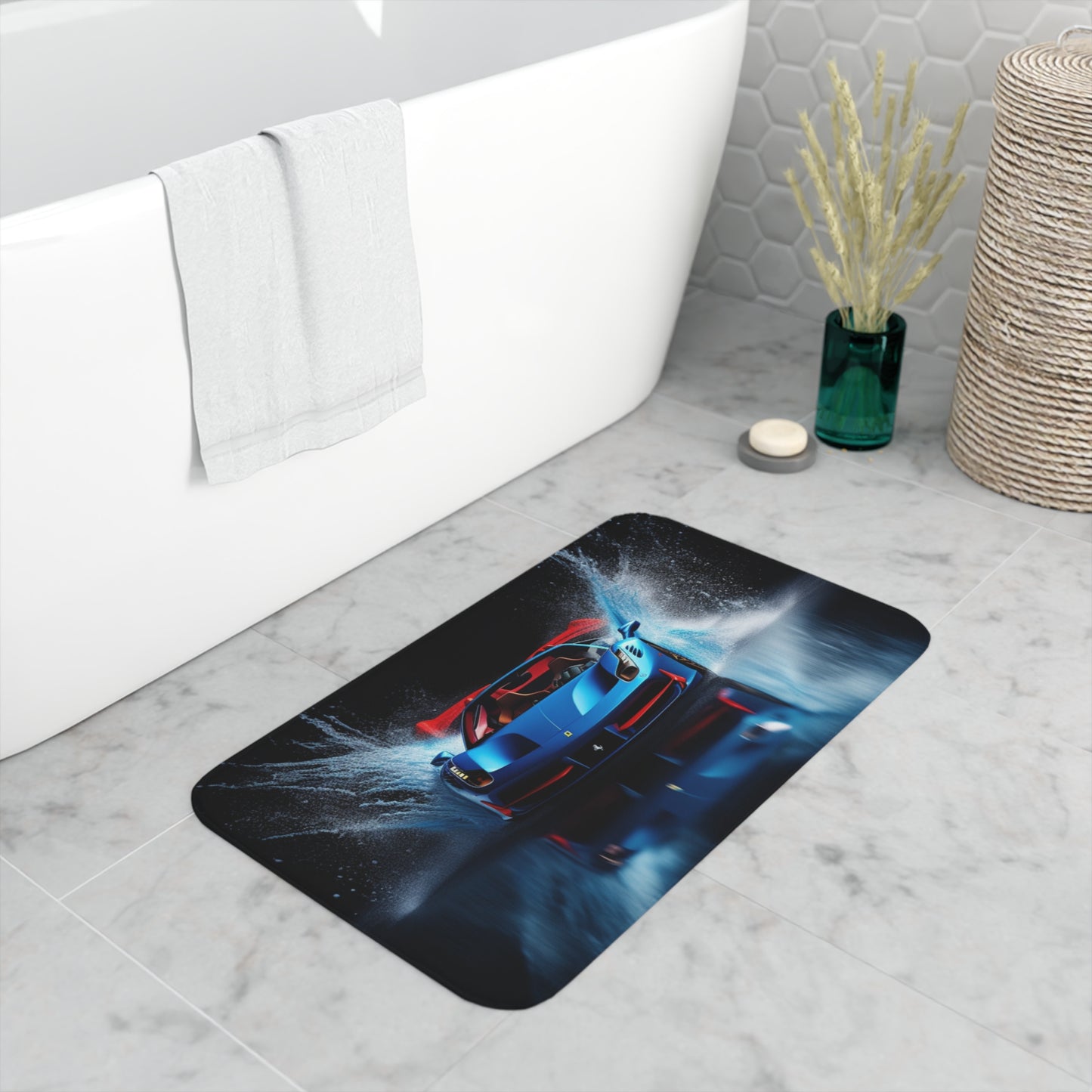 Memory Foam Bath Mat Ferrari Water Splash 1