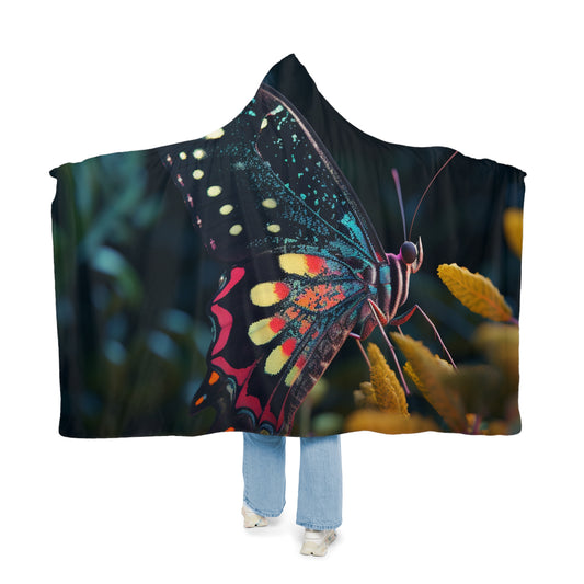 Snuggle Hooded Blanket Hyper Colorful Butterfly Macro 2