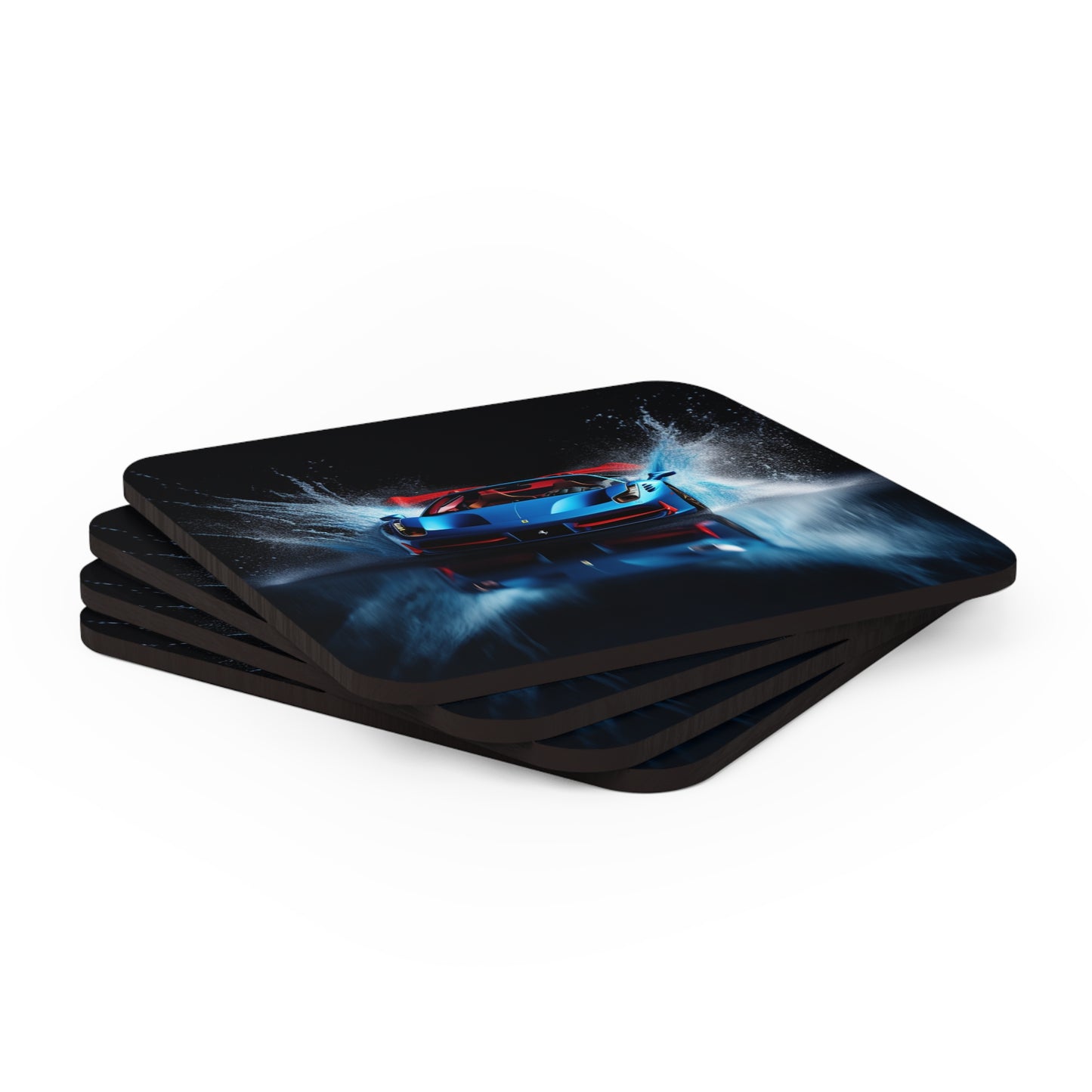 Corkwood Coaster Set Ferrari Water Splash 1