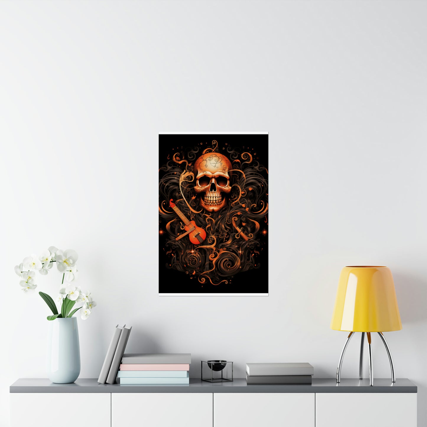 Premium Matte Vertical Posters Skull Treble Clef 4