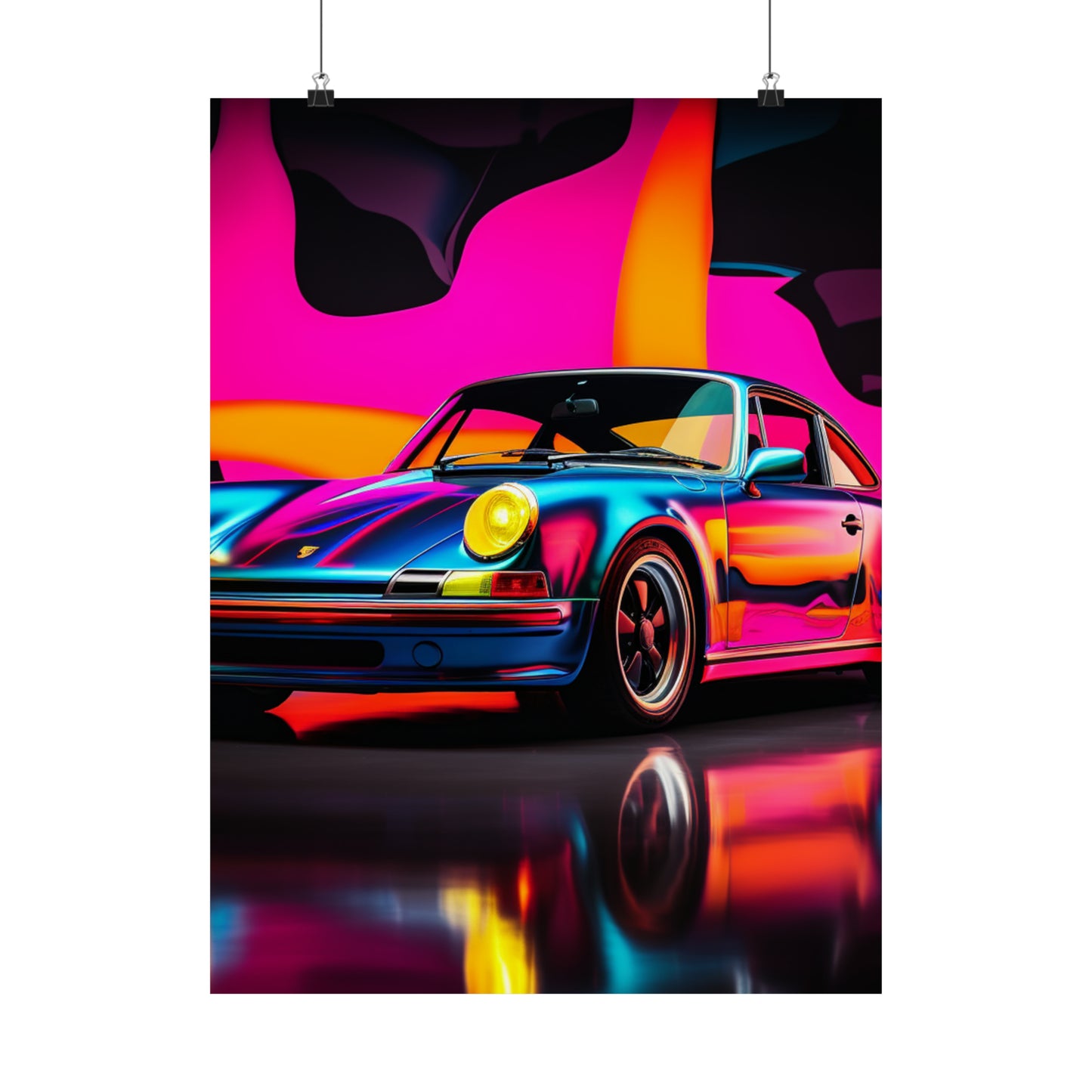 Premium Matte Vertical Posters Macro Porsche 2