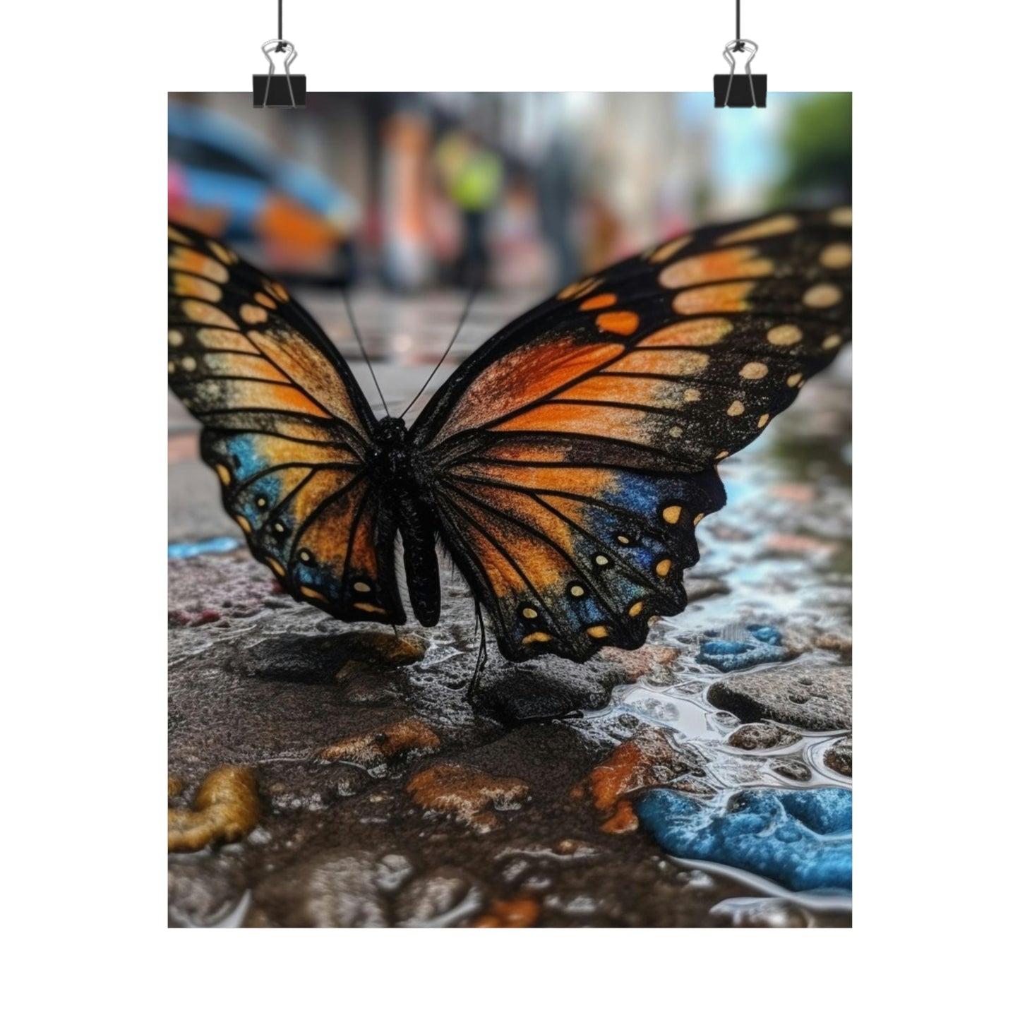 Premium Matte Vertical Posters Water Butterfly Street 4