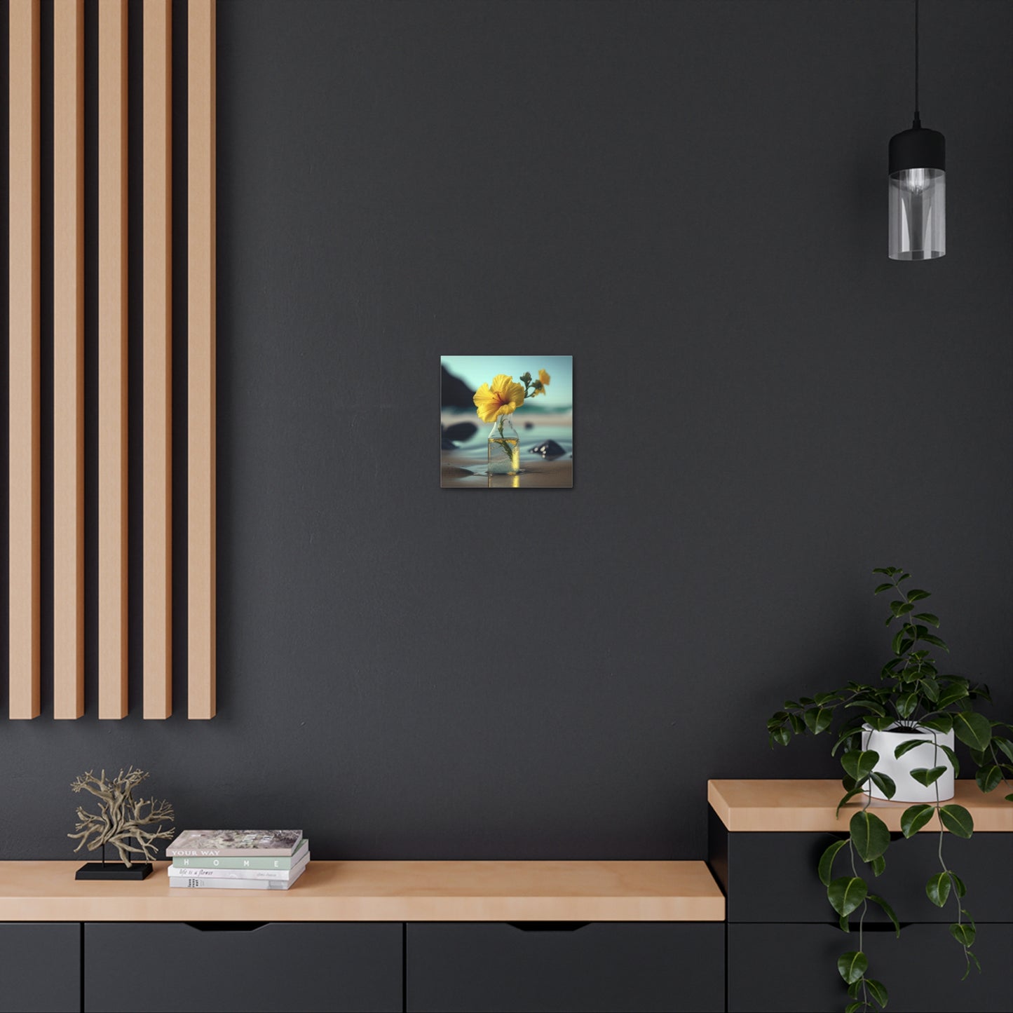 Canvas Gallery Wraps Yellow Hibiscus glass 3