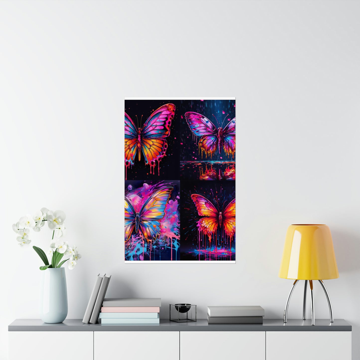 Premium Matte Vertical Posters Pink Butterfly Flair 5