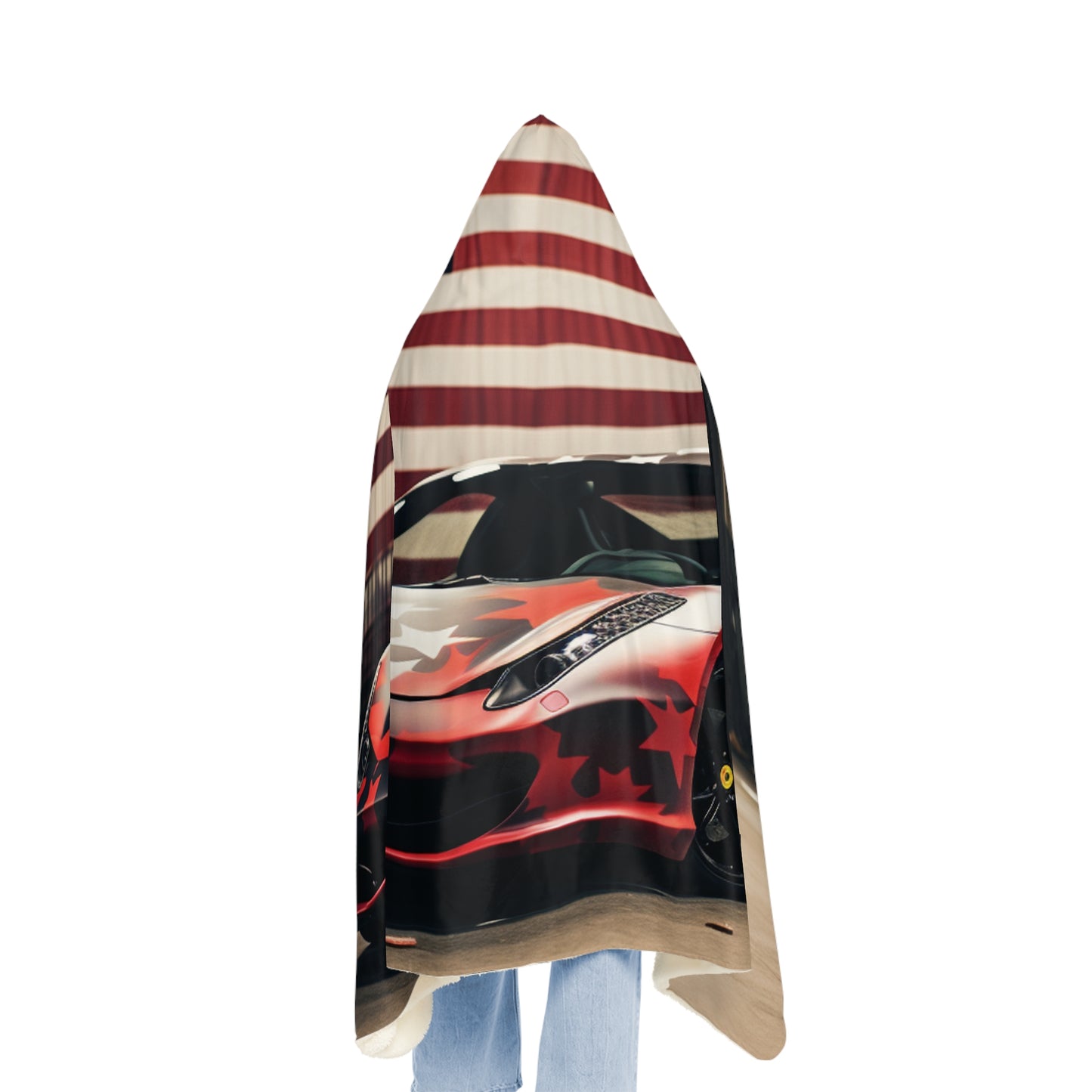 Snuggle Hooded Blanket American Flag Farrari 1