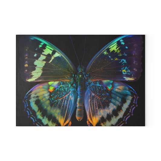 Glass Cutting Board Neon Butterfly Flair 4