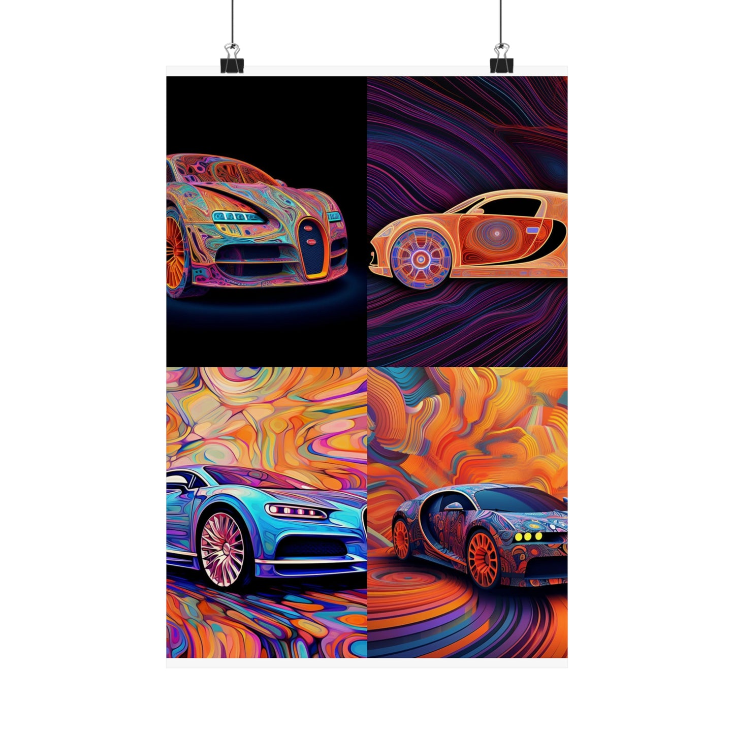 Premium Matte Vertical Posters Bugatti Abstract Concept 5