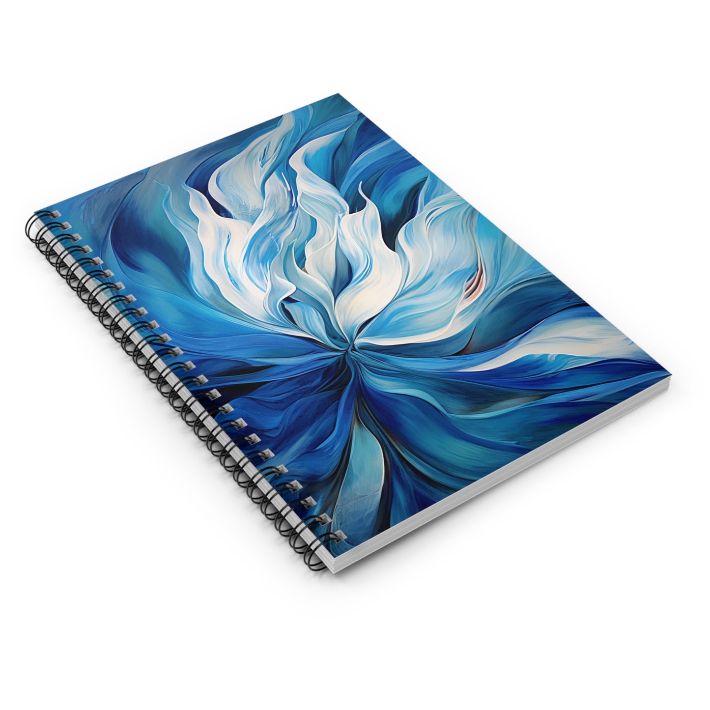 Spiral Notebook - Ruled Line Blue Tluip Abstract 1