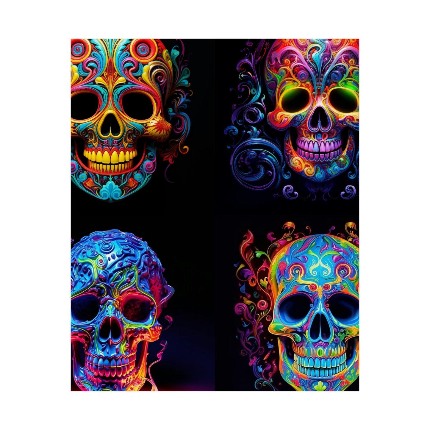 Premium Matte Vertical Posters Macro Skull Color 5