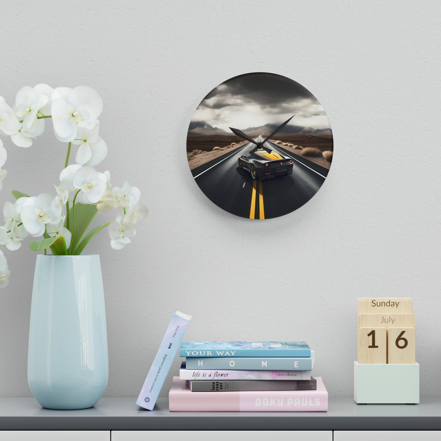 Acrylic Wall Clock Ferrari Road 4