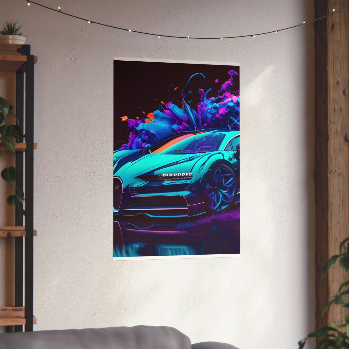 Premium Matte Vertical Posters Bugatti Neon Chiron 3