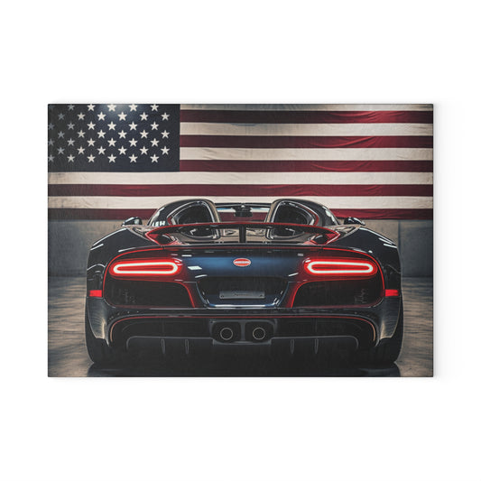 Glass Cutting Board American Flag Background Bugatti 4