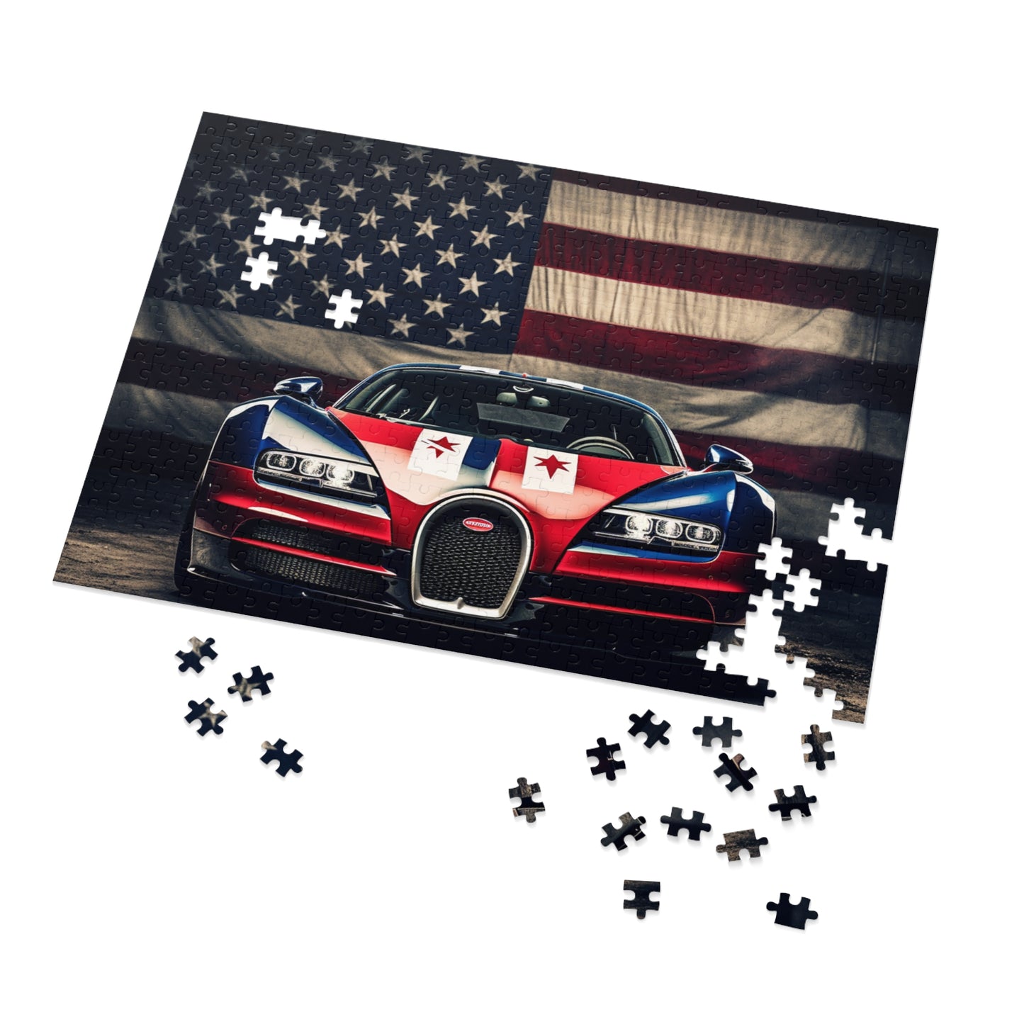 Jigsaw Puzzle (30, 110, 252, 500,1000-Piece) Bugatti American Flag 3