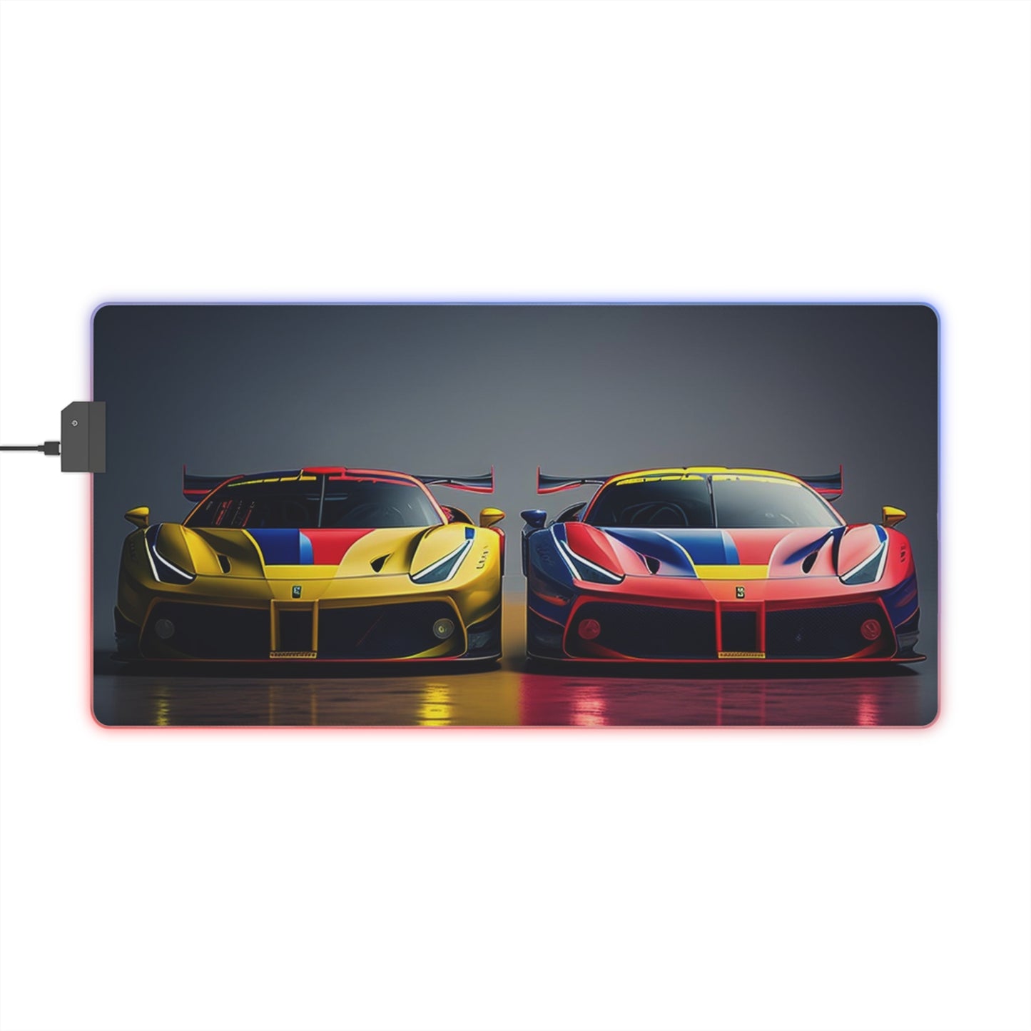 LED Gaming Mouse Pad Ferrari Red Blue 1